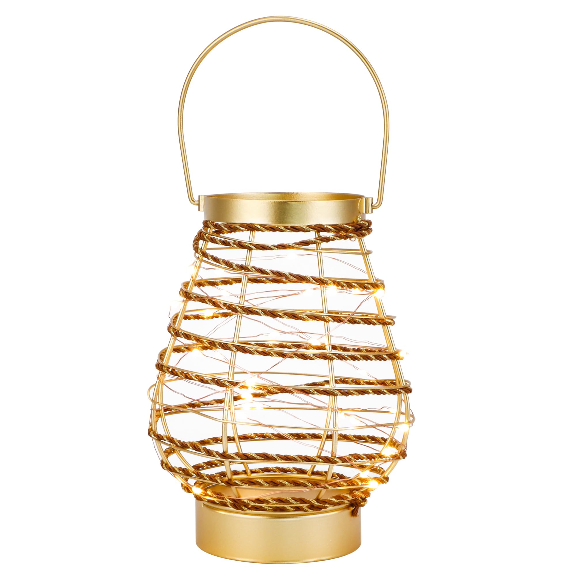 Uni-gifts Metal Cordless Table Lamp 8 H Metal Cage LED Cage Lamp with 6-Hour Timer  Vintage Decorative Fairy Lights Lantern for Indoor/Outdoor Bedrooms Weddings Parties Patio Events