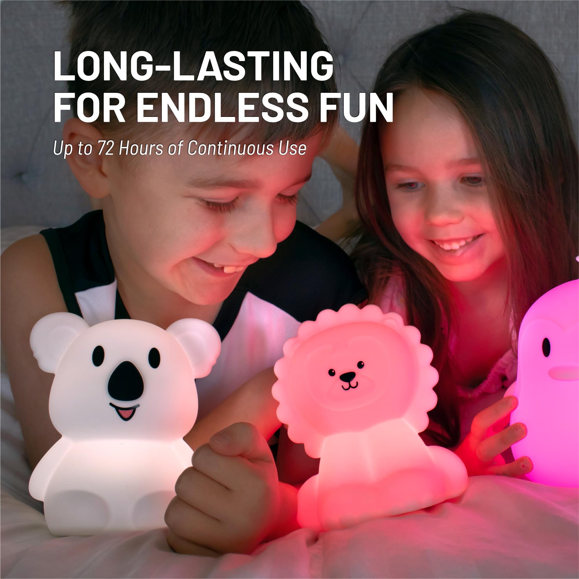 Lumipets Koala Bear Night Light, Silicone Nursery Lamp for Kids, White, Model Koalaremote
