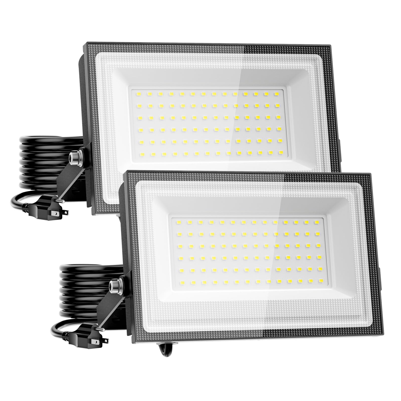 Meloght 110W Flood Lights Outdoor, LED Work Light with Plug, Daylight White 6500K LED Flood Light, IP66 Waterproof Exterior Secu