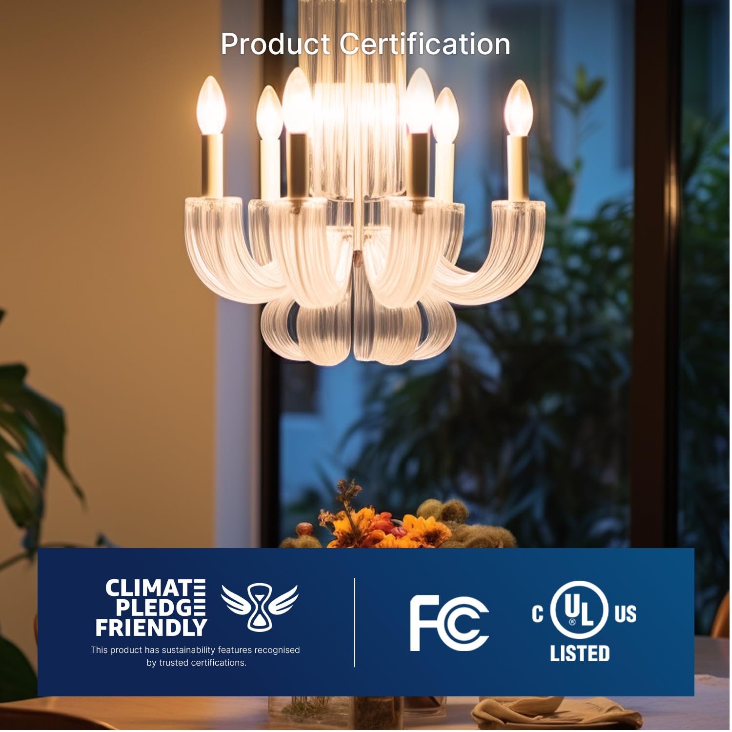 FLSNT LED Candelabra Bulbs, 100W Equivalent, 800LM Dimmable, B11 E12, 5.5W, 2700K Soft White,