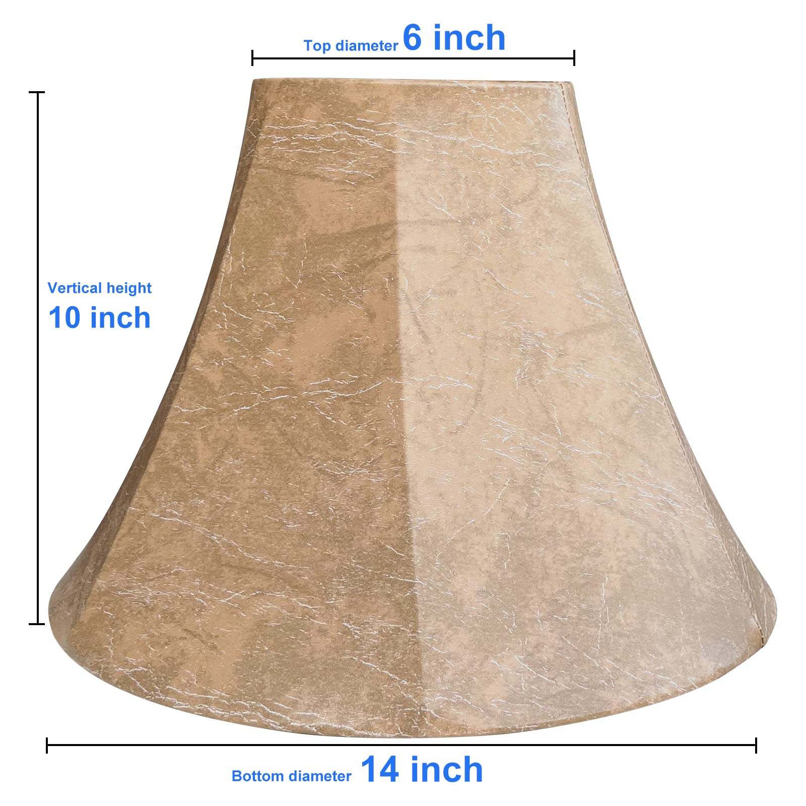 TOOTOO STAR Lamp Shades Set of 2, Faux Leather compatible with Sheepskin, 6in Top x 14in Bottom x 10in High, Model SX-0255SS