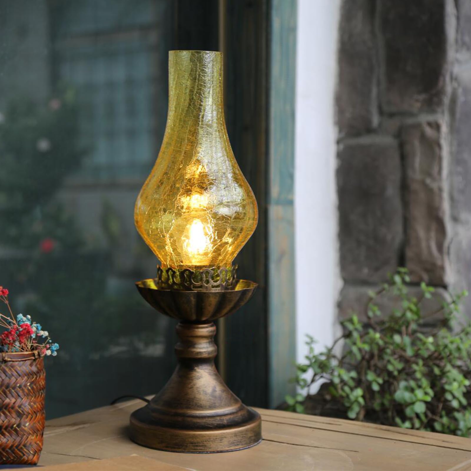 YLWYGY Moroccan Lanterns Vintage Antique Bedside Table Lamp