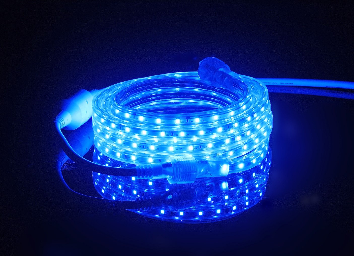 Cbconcept Ul Listed, 6.6 Feet, 720 Lumen, Blue, Dimmable, 110-120V Ac Flexible Flat Led Strip Rope Light, 120 Units 3528 Smd Leds, Indoor Outdoor Use, Accessories Included, Ready To Use