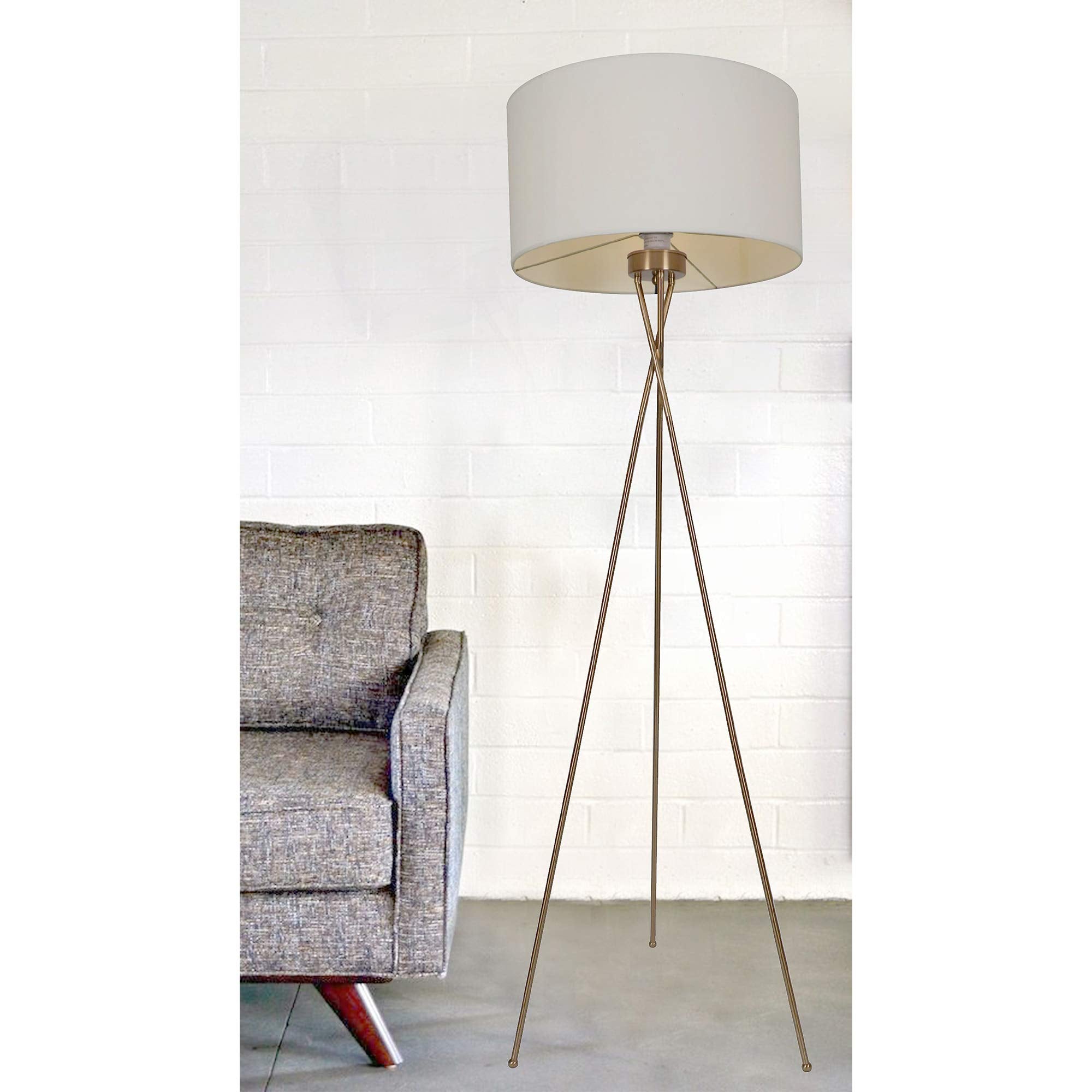 Warehouse of Tiffany W724R15 Meela Polished Brass 1-Light Floor Lamp, 19.69'' W x 19.69'' L x 62.99'' H