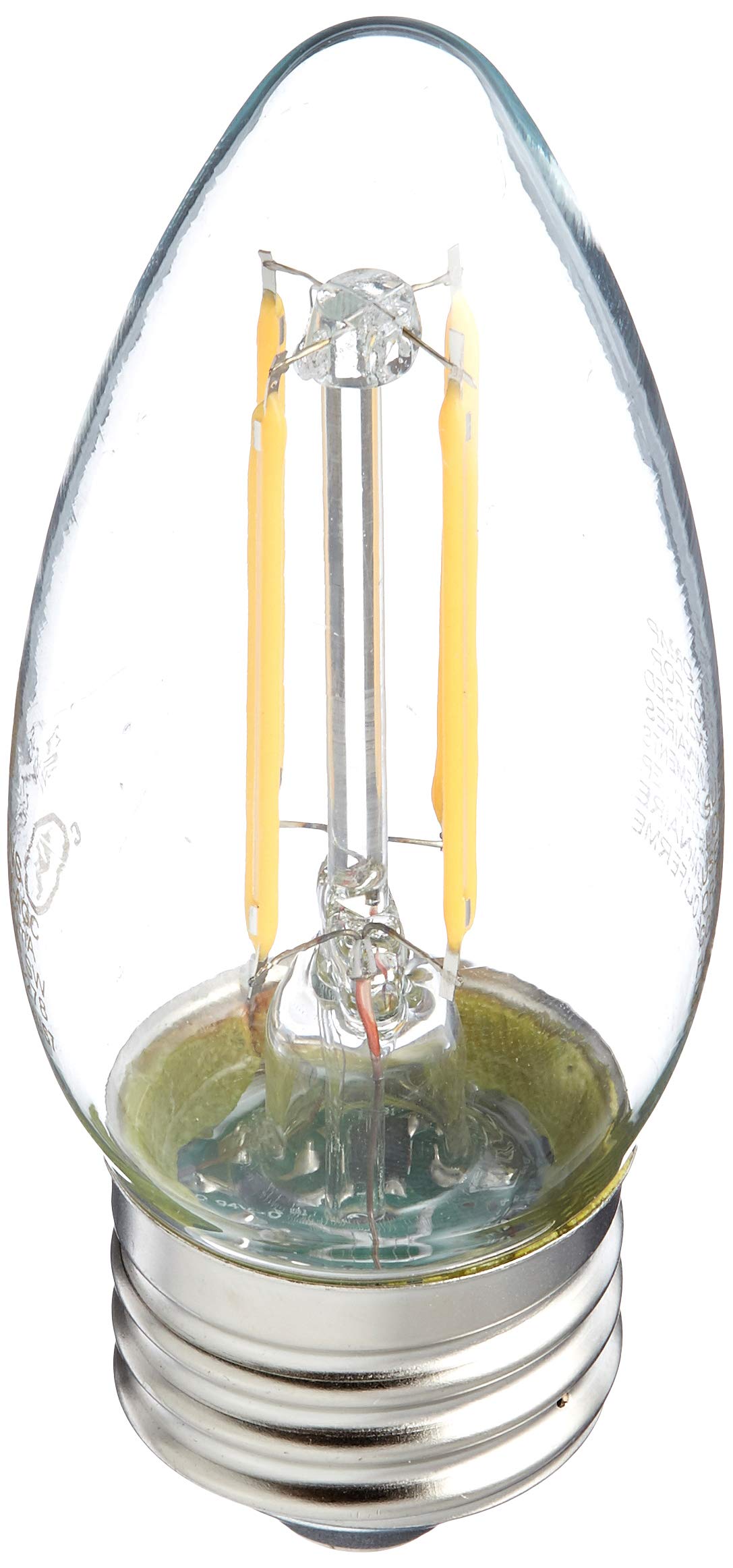 GE Lighting 23336 5W Clear Blunt Bulb, 2 Pack, Glass, Clear