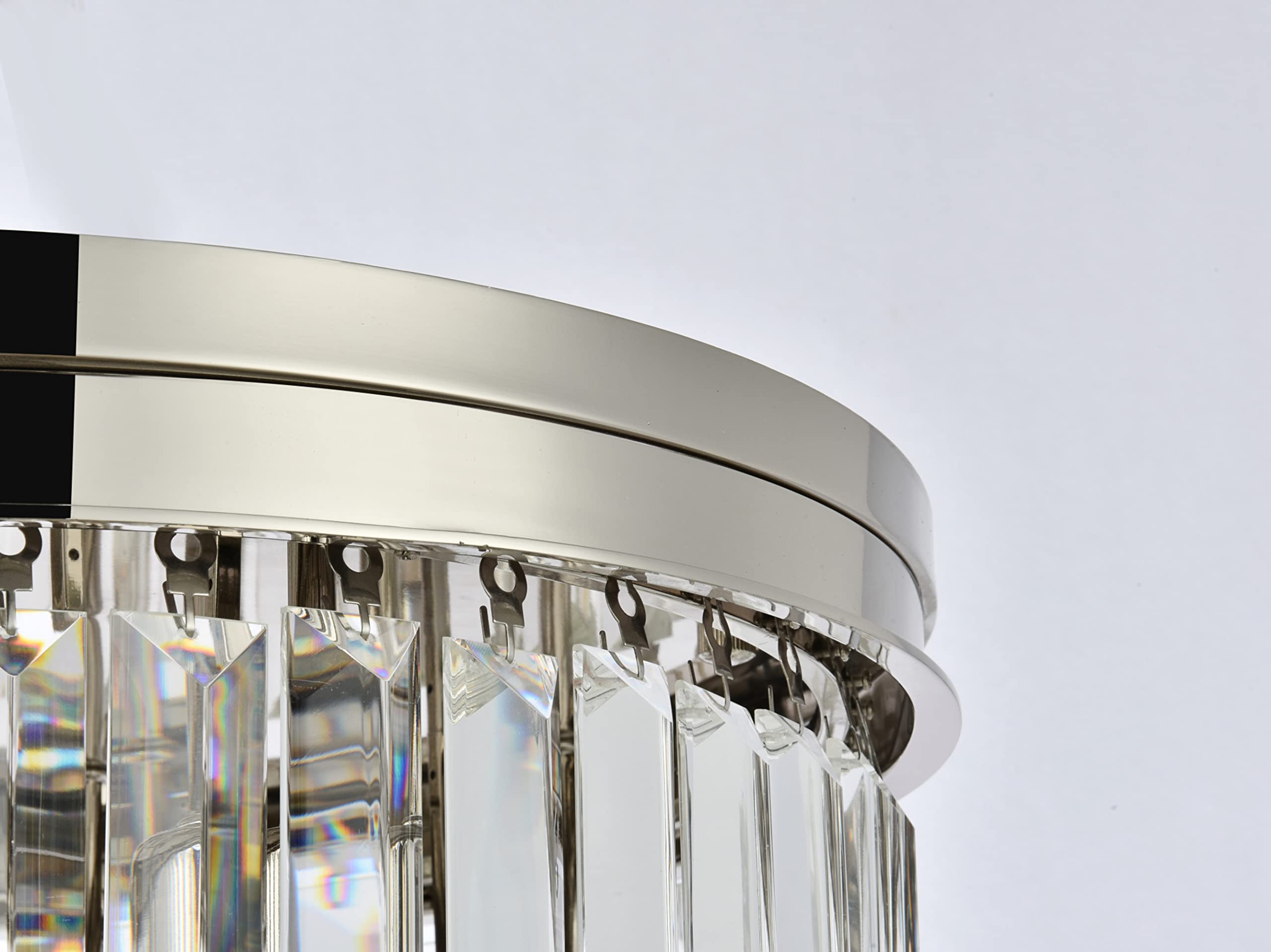 Elegant Lighting Sydney 9 Lt Polished Nickel Flush Mount Clear