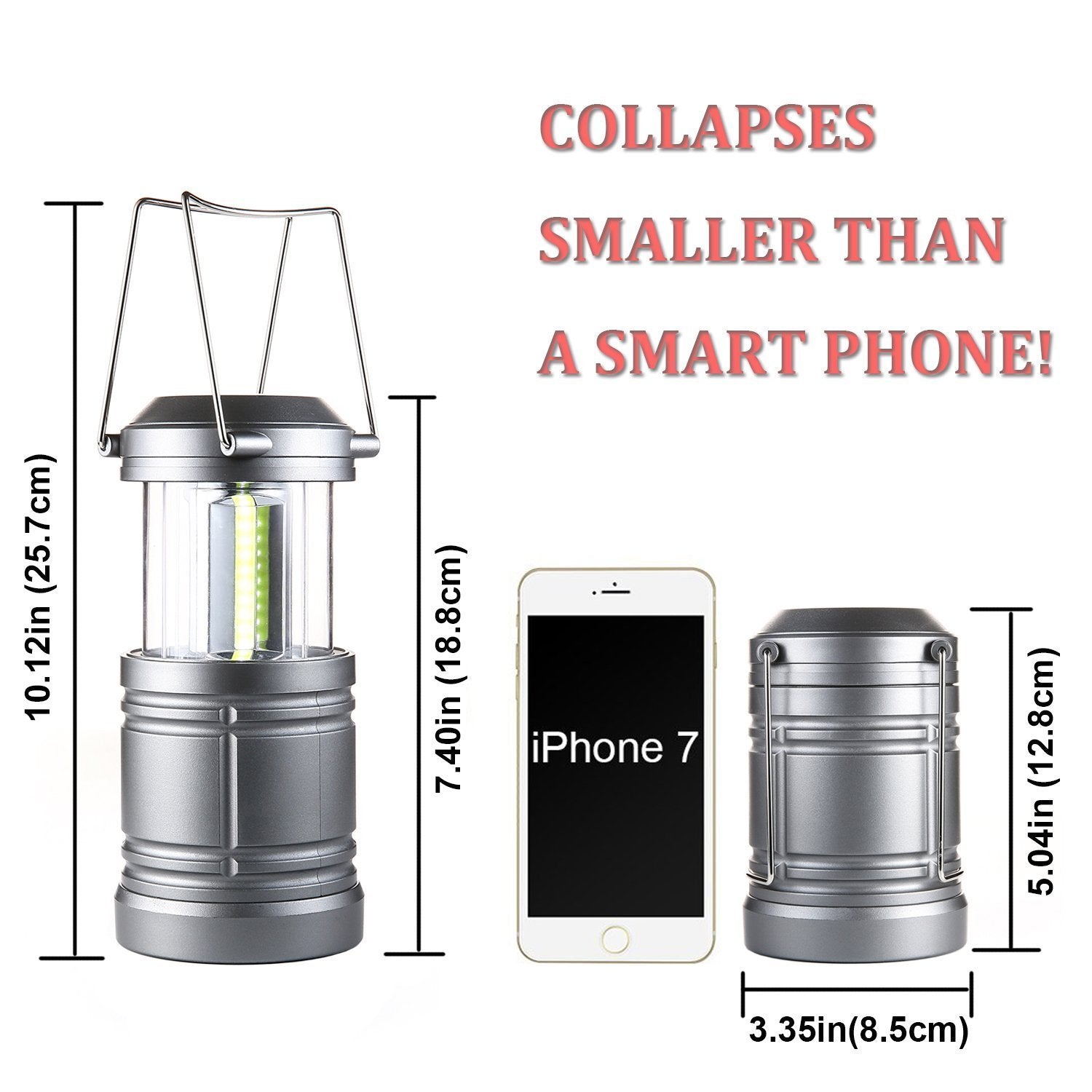 LED Camping Lantern Lights - 500 Lumens Collapsible Camping Lights - Power Outage Lantern Battery Powered for Emergency, Hurrica