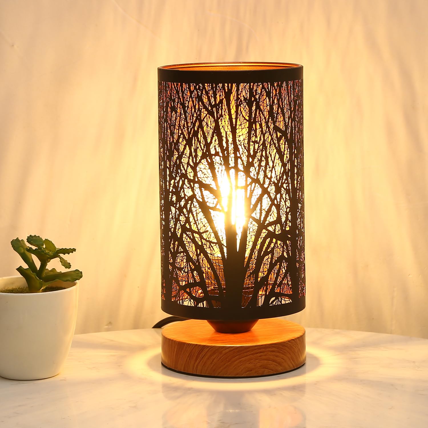 Black Rustic Table Lamp for Bedroom Small space Farmhouse Dimmable Bedside Lamps for Night stand Desk   Industrial Nightstand lamp with Metal Lampshade for Living Room Decoration bulb included