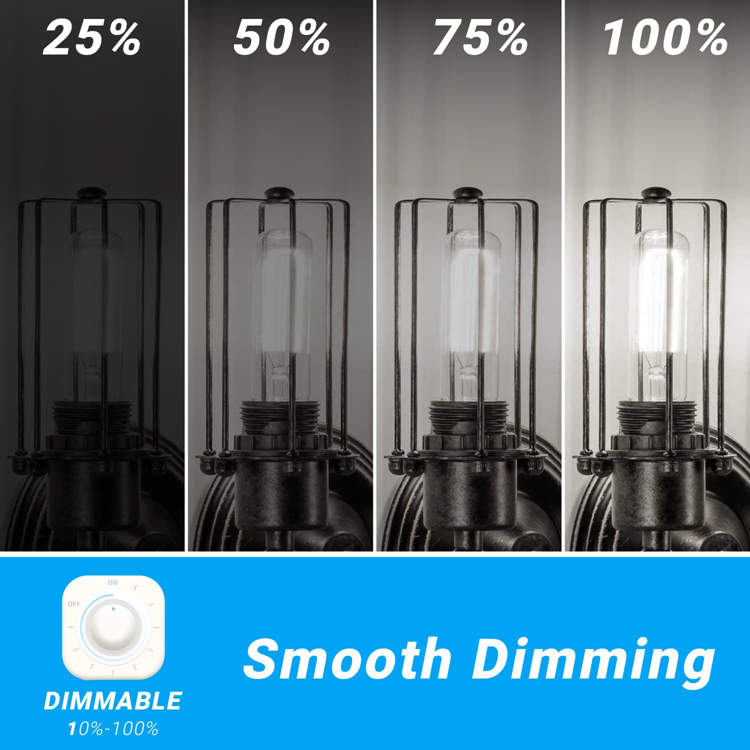 Dalattin T6 Led Candelabra Bulbs E12 Base 5000K Daylight White, 4.5W=40W, 500Lm Dimmable Vintage Edison Bulbs For Chandelier, Ce