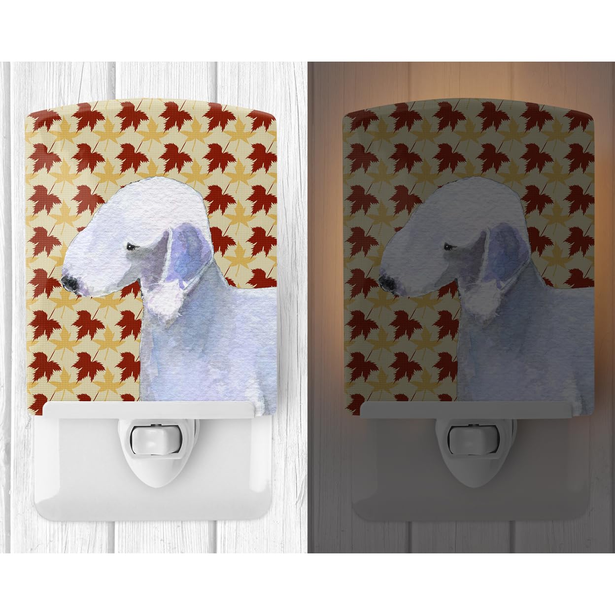 Carolines Treasures Night Light, Bedlington Terrier Design, Ceramic, 6x4x3 inches, Multicolor, Model SS4373CNL