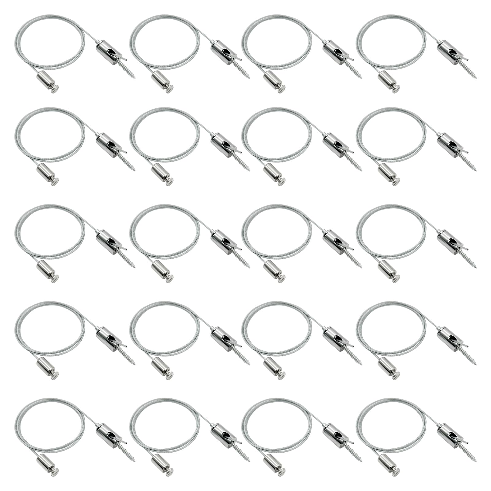 Hamrvl 20-Pack Hexagon Garage Lights Lighting Suspension Cables Kit - 3.28Ft/1M Hexagon Led Lights Adjustable Steel Hanging Chain  Light Suspension Kit For Hexagon Lights Aquarium Lights  Load 6.6 Lb