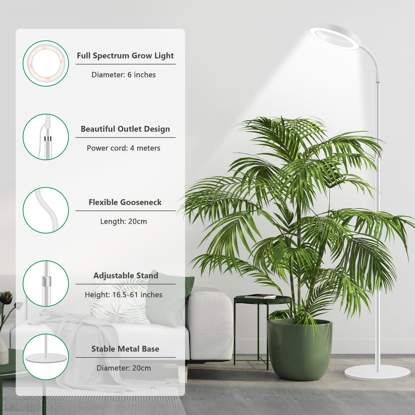 floor grow lights for indoor plants Aumtrly Full Spectrum Floor Grow Light for Indoor Plants, 68" White Al – Lightsdaddy