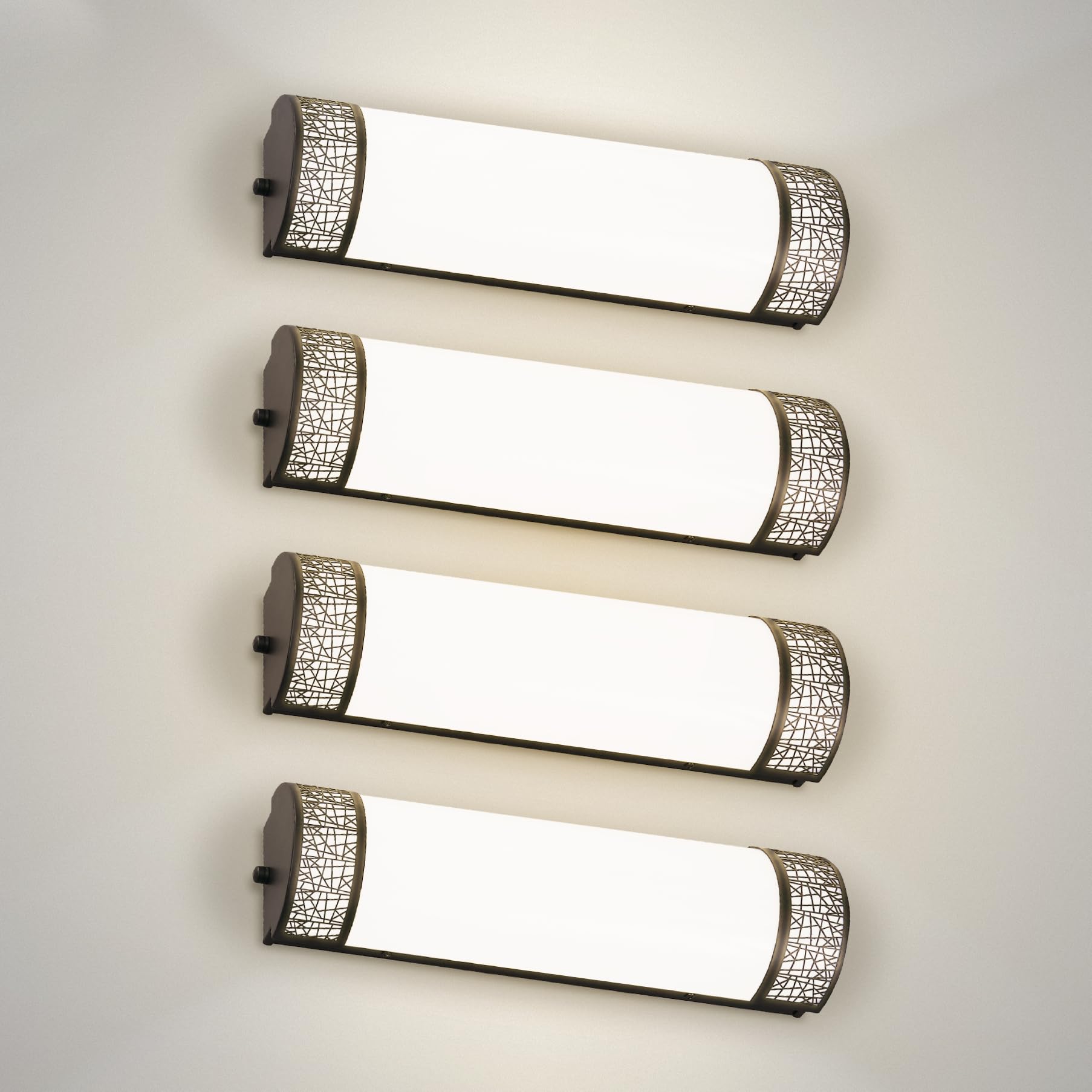 ASD 18 Inch LED Bathroom Vanity Light - Dimmable 20W, Adjustable 2700K-5000K, Matte Black, 4 Pack, Model A-LVF-LF18