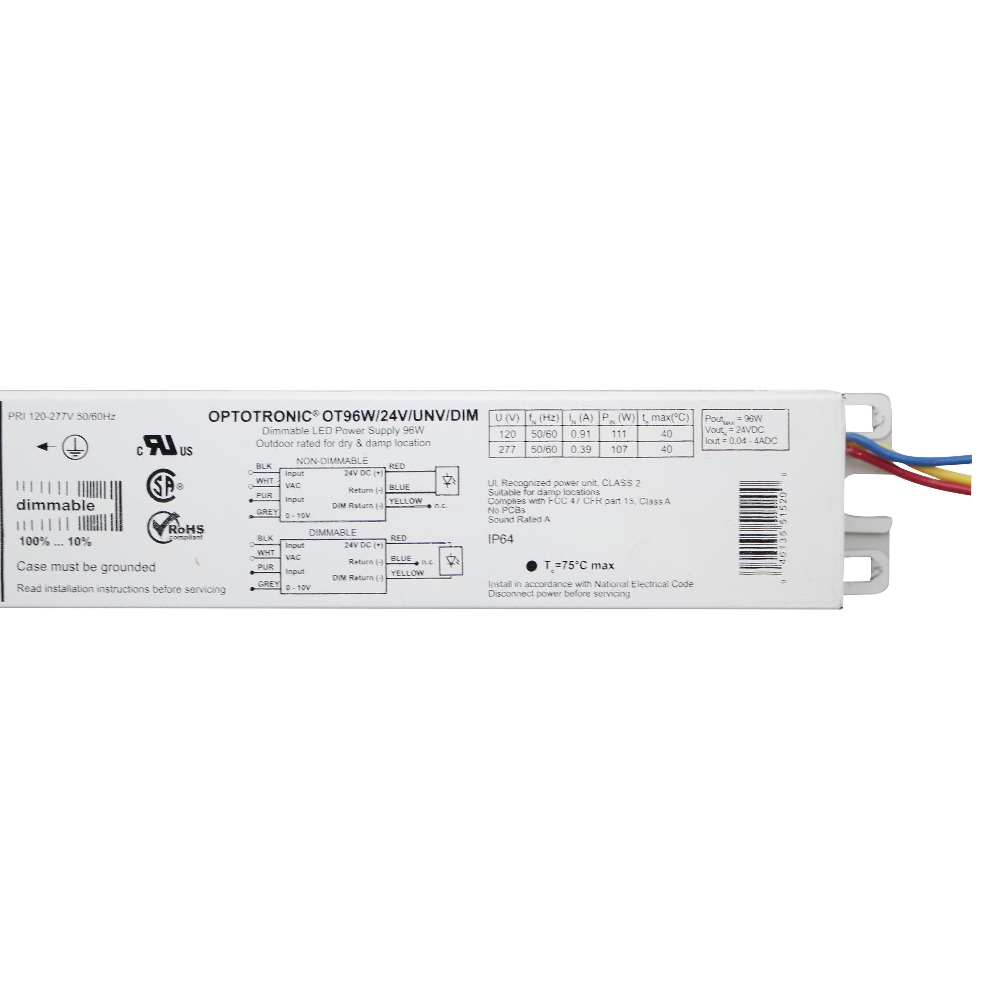 Ledvance Osram Constant Voltage 96W 24Vdc Dimmable Led Power Supply, 1 Pack, White