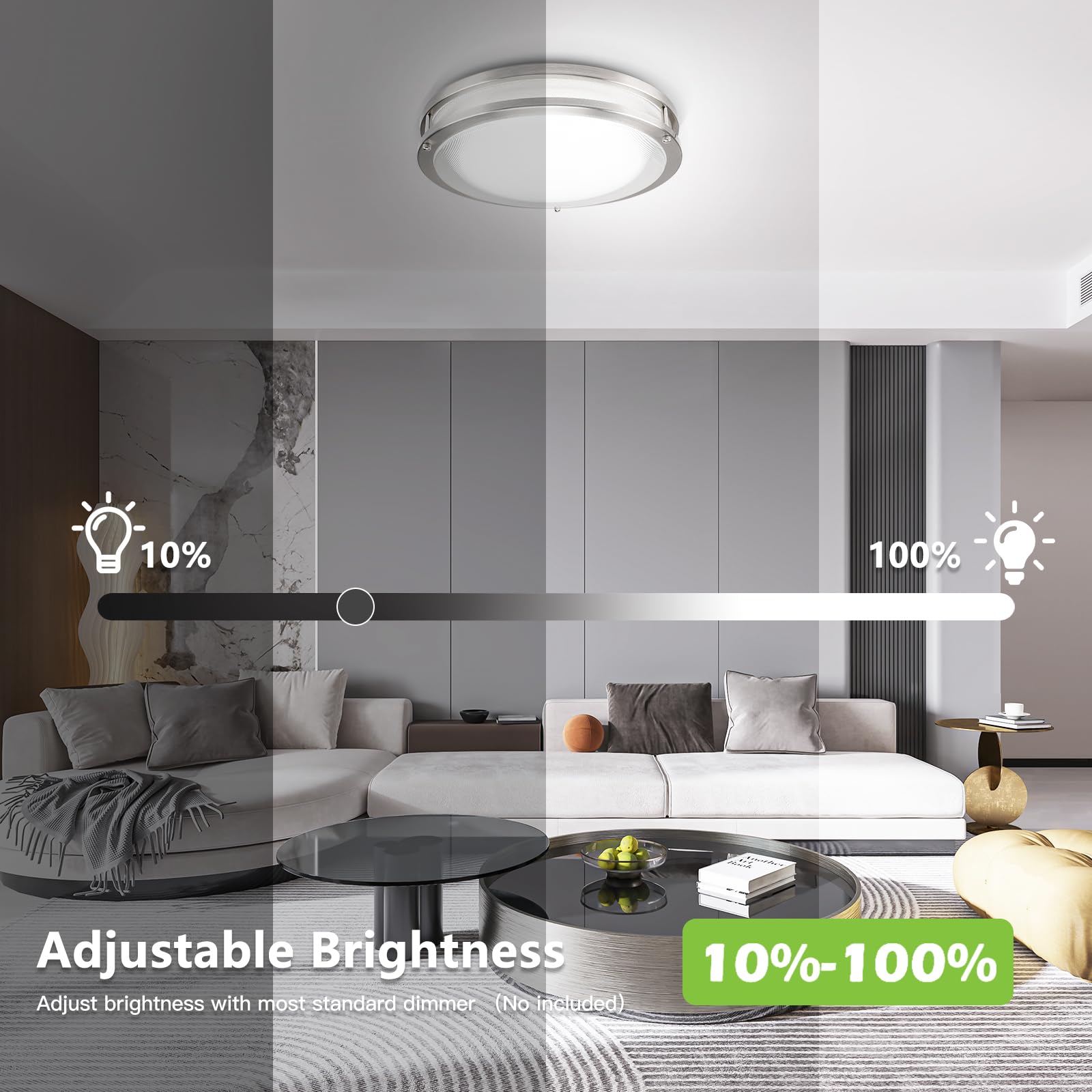 Elekeed 2Pack 36W Led Ceiling Light Fixture, 13Inch Flush Mount Ceiling Light With Double Shade Design Super Bright 3600 Lumen,
