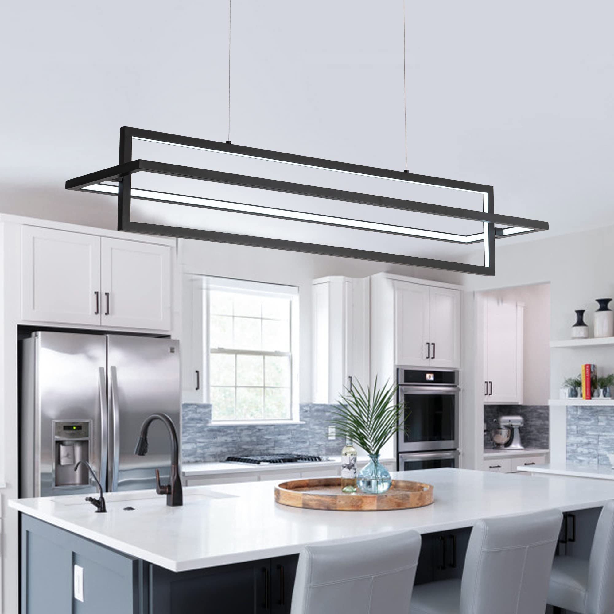 SUNMOO LED Chandelier Pendant Light Dimmable 90W 3000K/4000K/6000K Gold Model PL15-RF0211A1-G