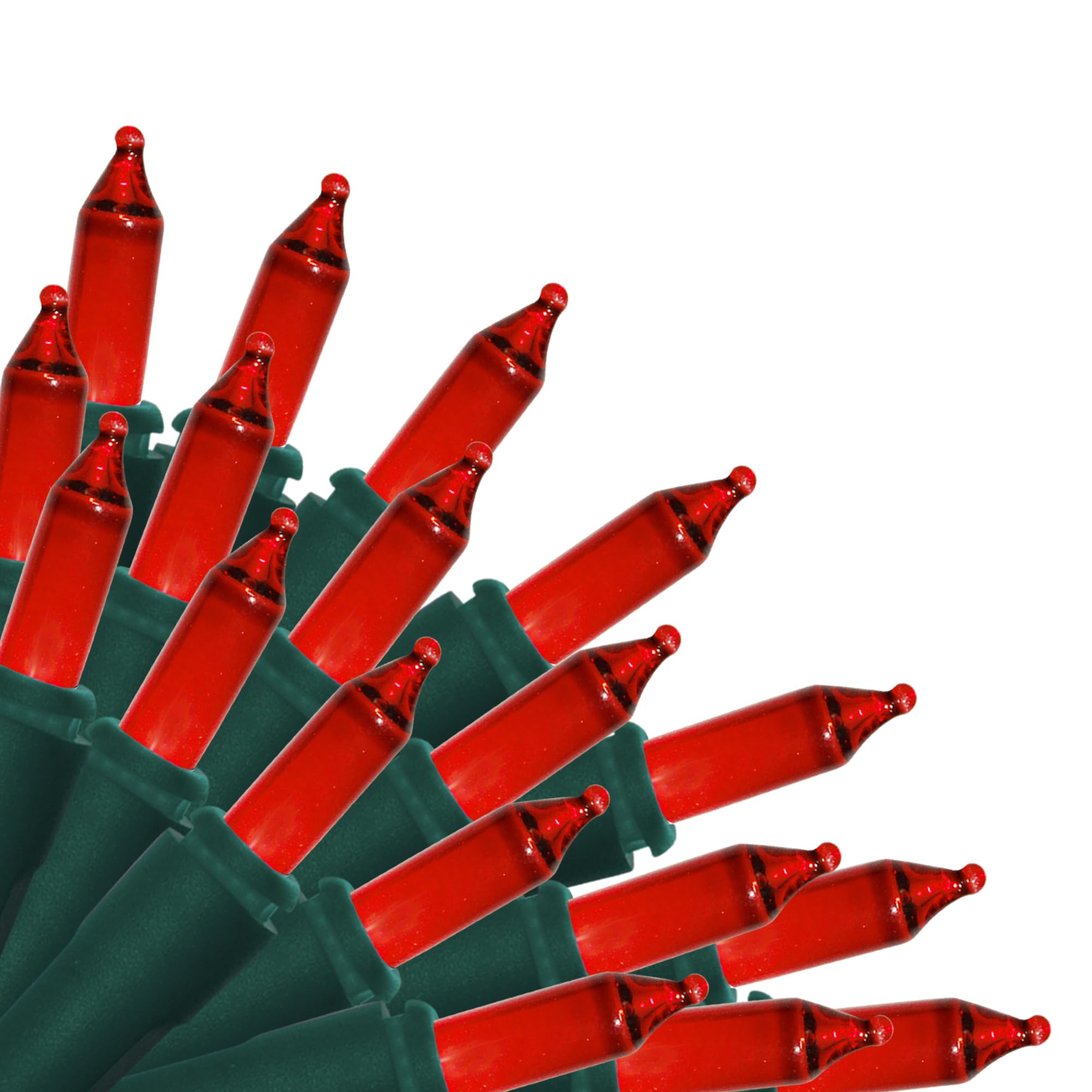 Brite Star 100 Count Mini String Christmas Lights, Red - 22 feet Indoor/Outdoor Christmas Tree Lights with Green Wire