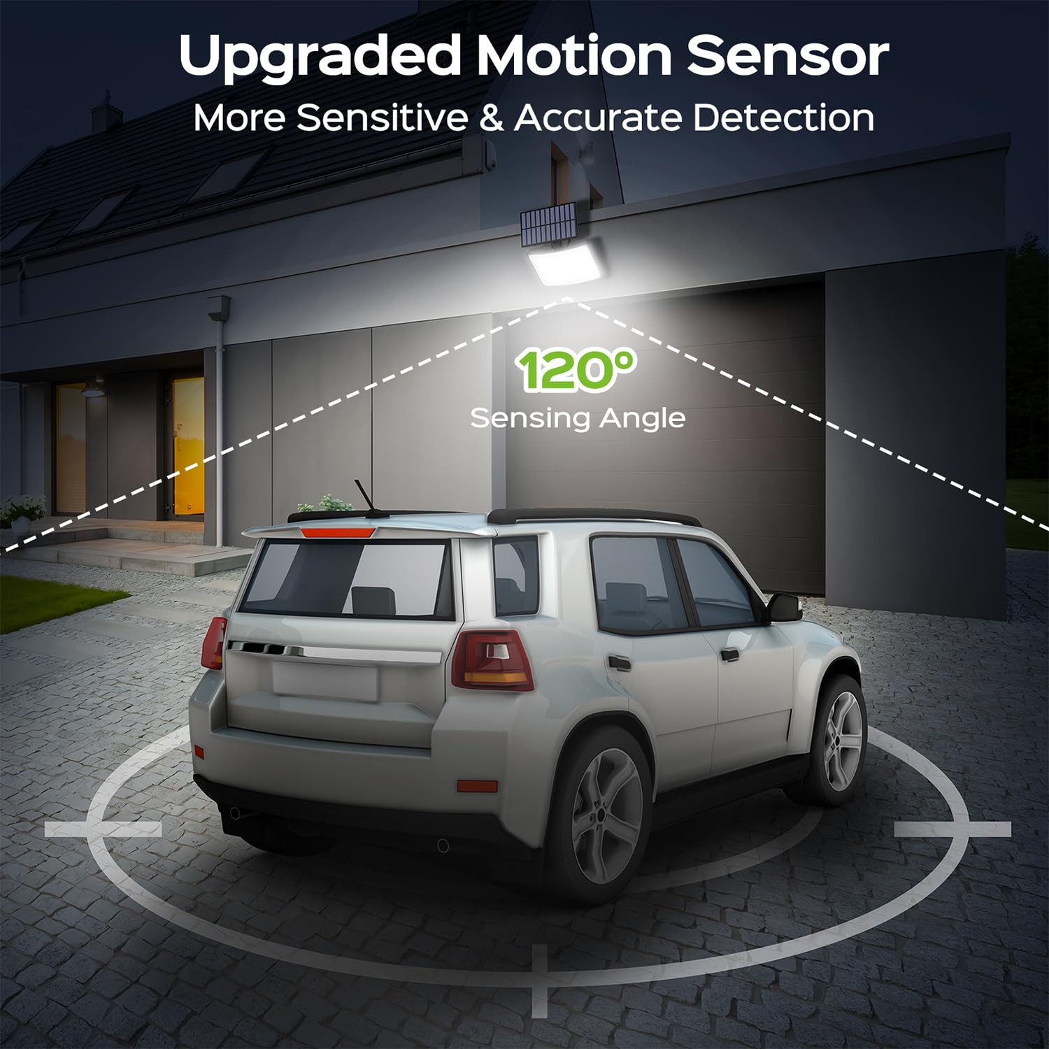 Adiding Solar Outdoor Lights, 202 LEDs Flood Lights, Remote Control, 2 Pack, Black, Solar Motion Sensor for Patio, Yard, Garage