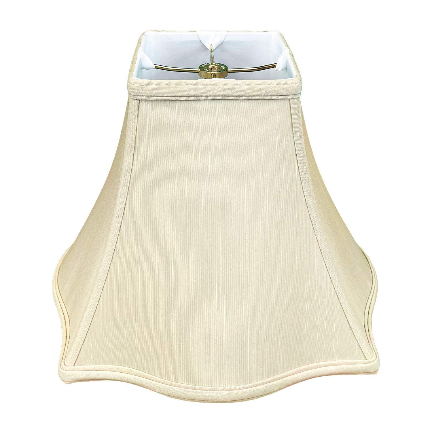 Royal Designs, Inc. Flare Bottom Outside Square Bell Lamp Shade, 4 x 10 x 8.5, Beige (BS-702-10BG)