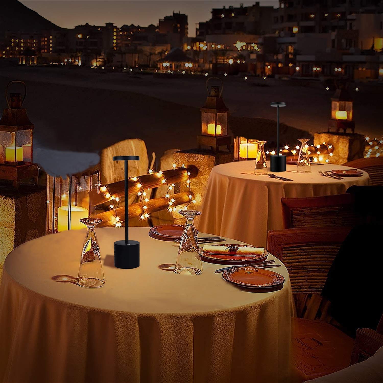 Shangcai Led Cordless Table Lamp, Rechargeable 6000Mah Battery Desk Lamp 3 Levels Brightness Night Light Modern Hotel Restaurant