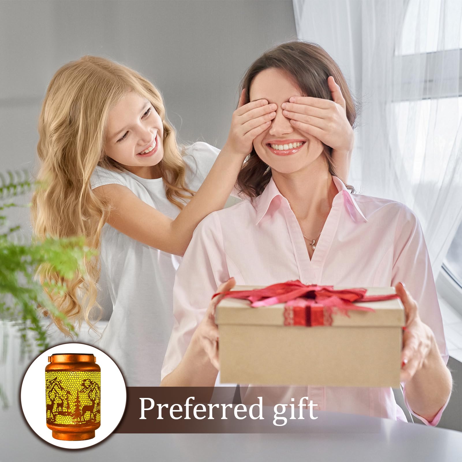 HOFLYW Solar Lantern - Outdoor Waterproof Metal Garden Decor, Bronze, Model CL-XHTYD-1-1-1