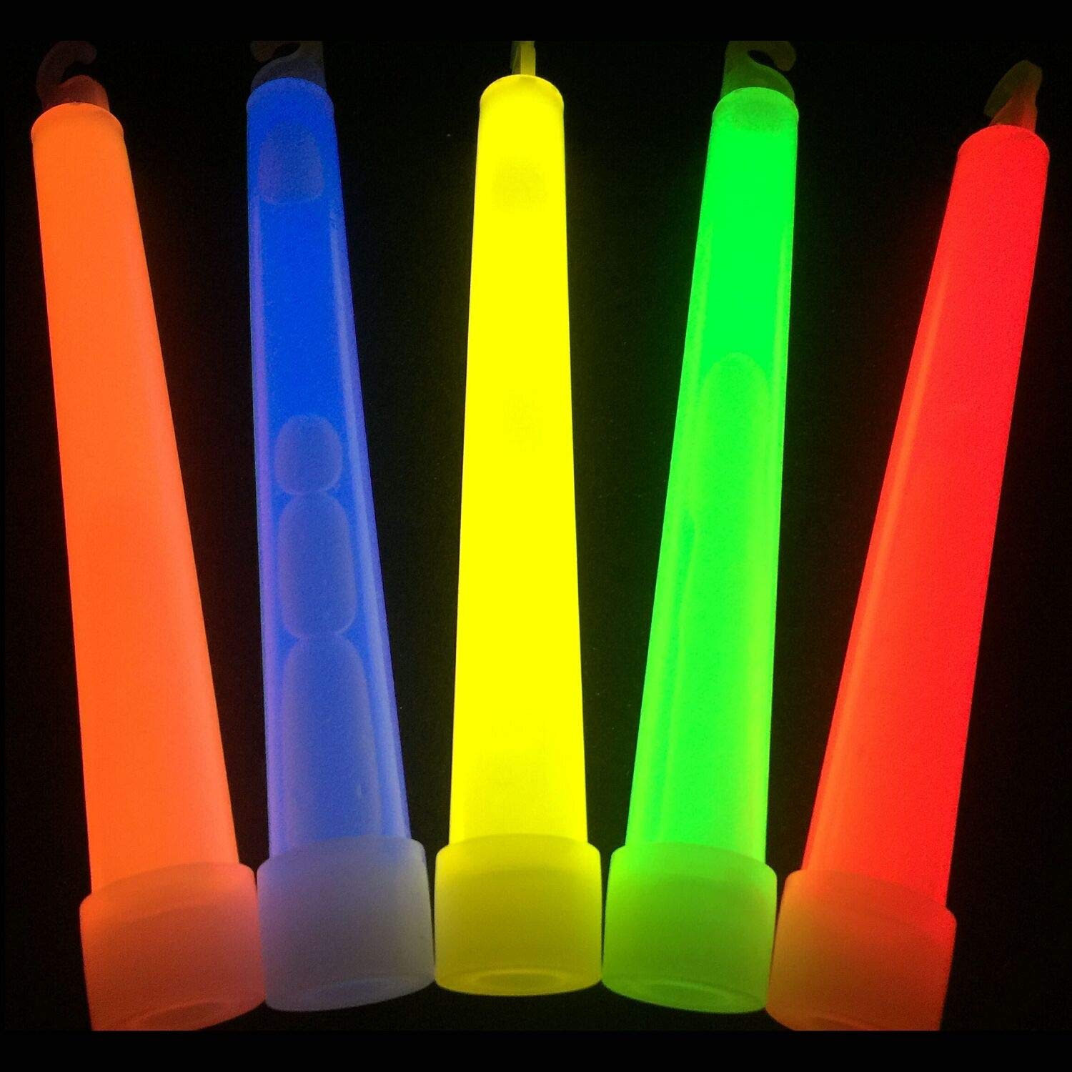 Glow Sticks Bulk Wholesale, 25 6    Industrial Grade Industrial Grade Light Sticks. Assorted Bright Colors, Glow 12-14 Hrs, Safe