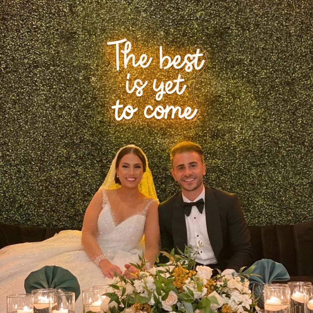 The Best Is Yet To Come Neon Sign Graduation Neon Lights For Backdrop Home Wall Art Office Wedding Birthday Party Kids Room Classroom Decor Prom Graduation Party Women Teens Gifts