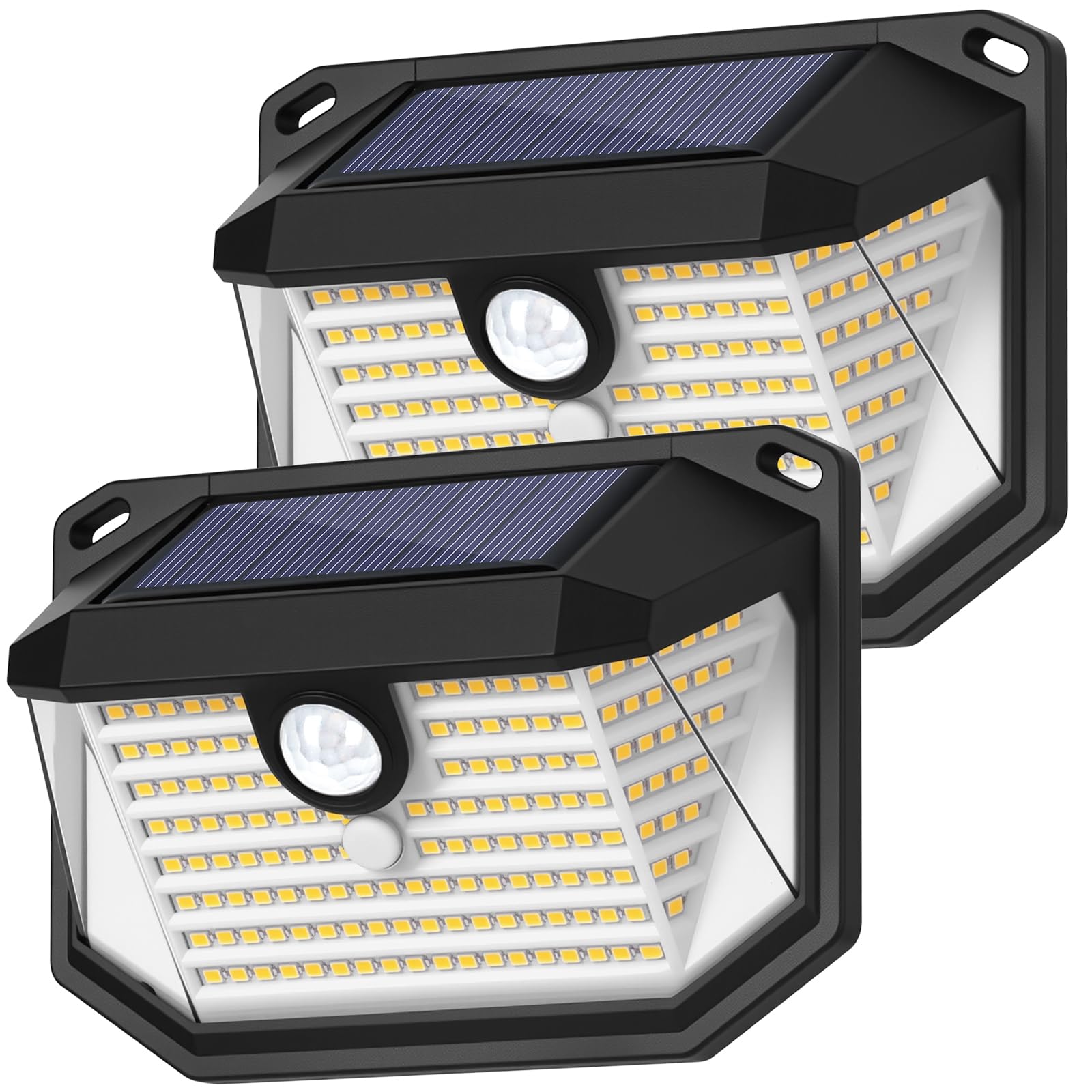 Brightever 2-Pack Solar Outdoor Lights, Motion Sensor, Warm White, Model HSG-T22