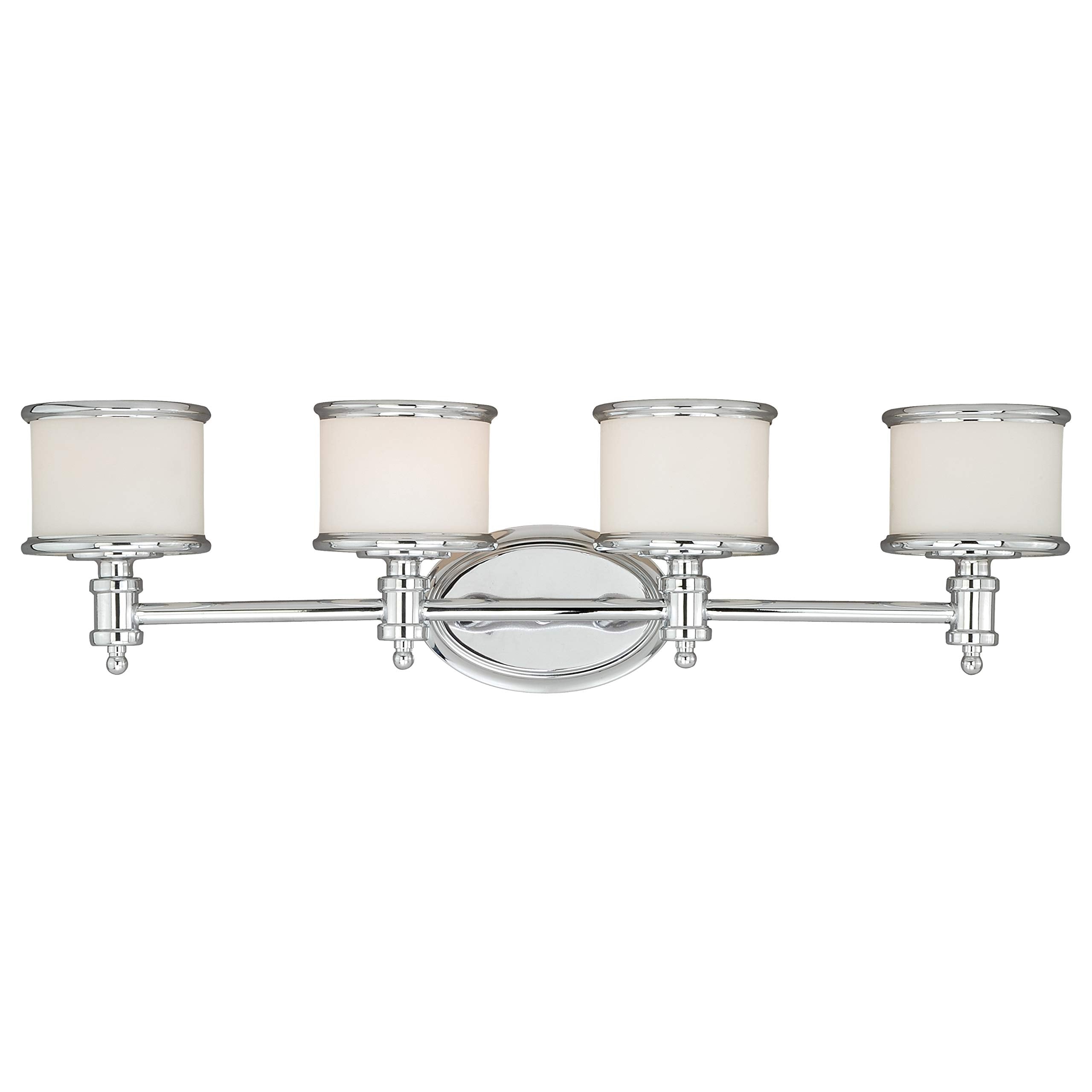 VAXCEL Carlisle 4 Light Bathroom Vanity Fixture, Chrome, Alloy Steel, Model W0149