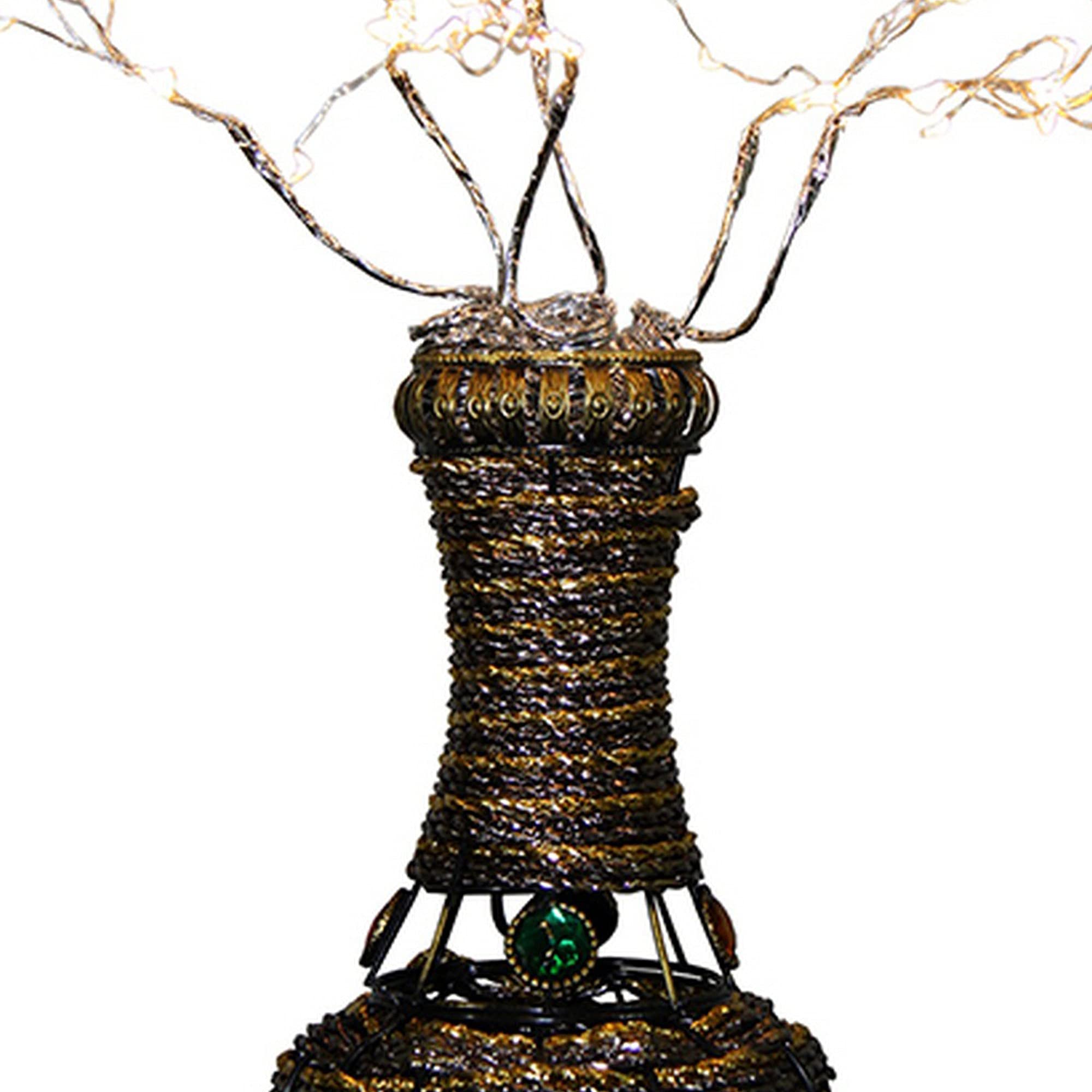 Benzara Bm240931 Tree Table Lamp With Aluminum Wire & Multiple Led, White