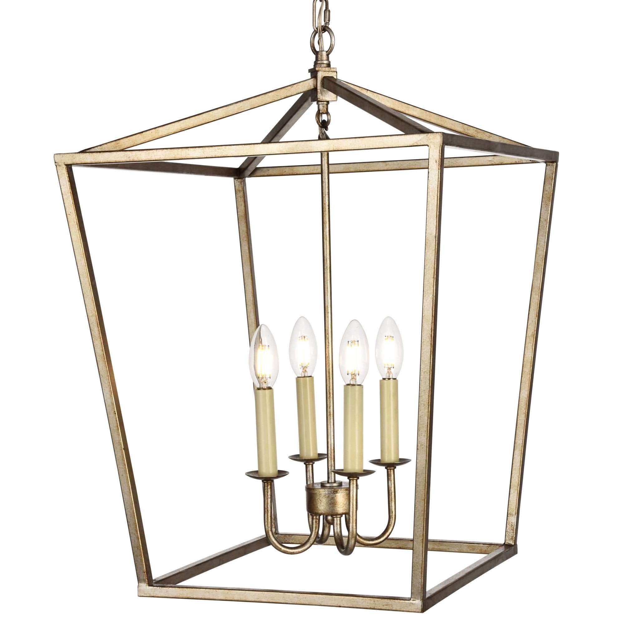 Elegant Lighting Living District Indoor Modern Home Decorative Bright Ceiling Maddox Collection Pendant D17 H24.25 Lt:4 Vintage Silver Finish