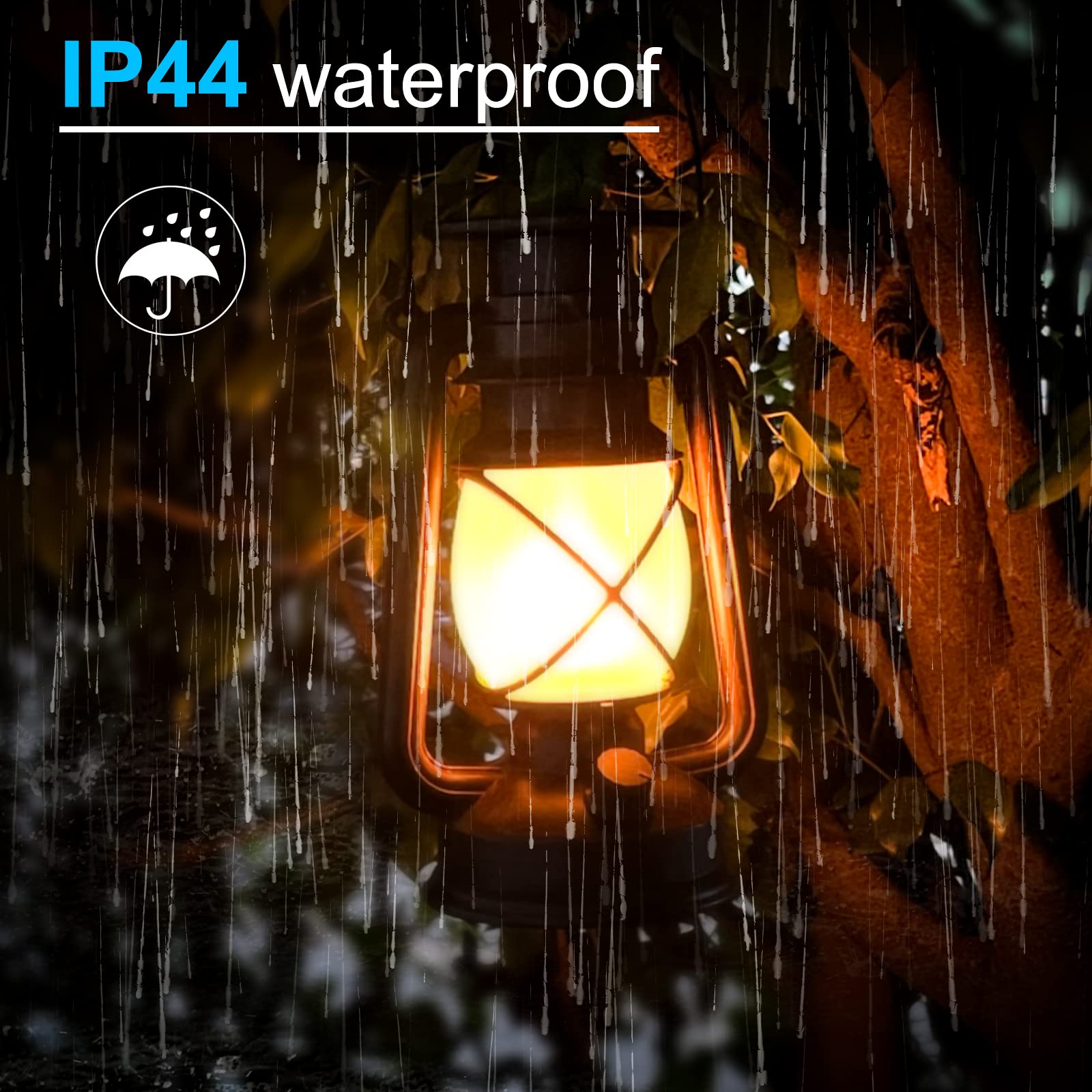 Solar Lantern Outdoor, Hanging Solar Lights Flickering Flame Led Vintage Lantern, Waterproof Camping Lamps, Auto On/Off Landscap