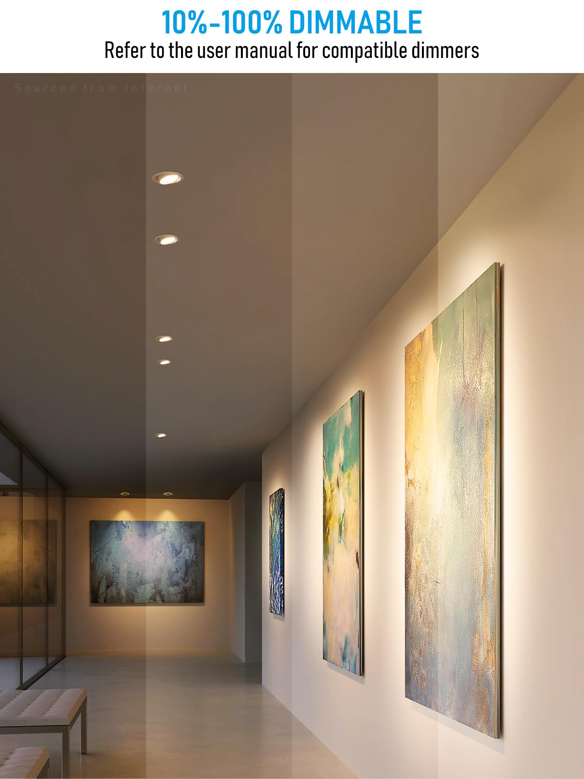 Torchstar 6 Inch Led Gimbal Retrofit Recessed Light Dimmable, 2700K Soft White, 12W Cri90 Directional Eyeball Can Light, Swivel