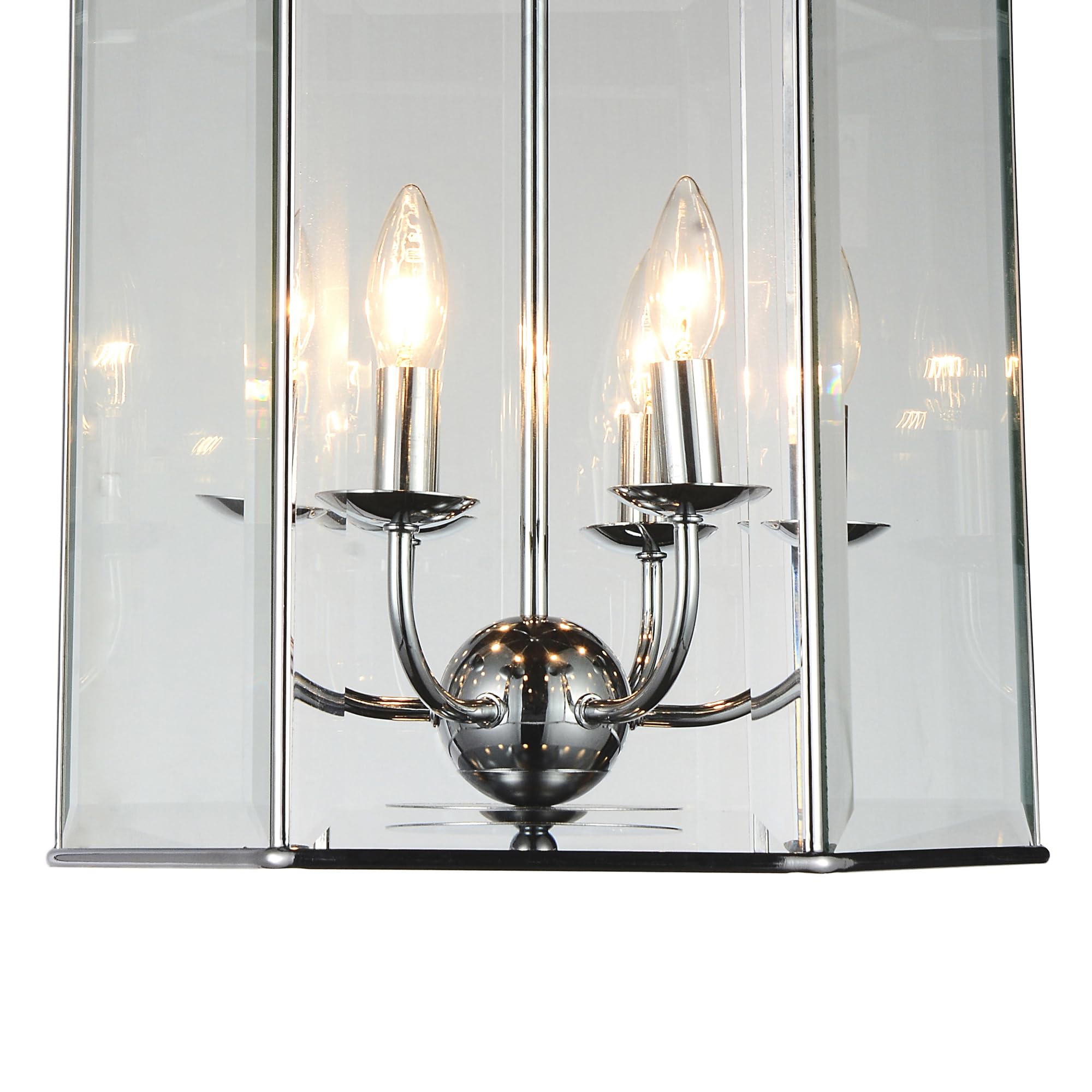 CWI Lighting Maury 6 Light Up Contemporary Metal Chandelier in Chrome