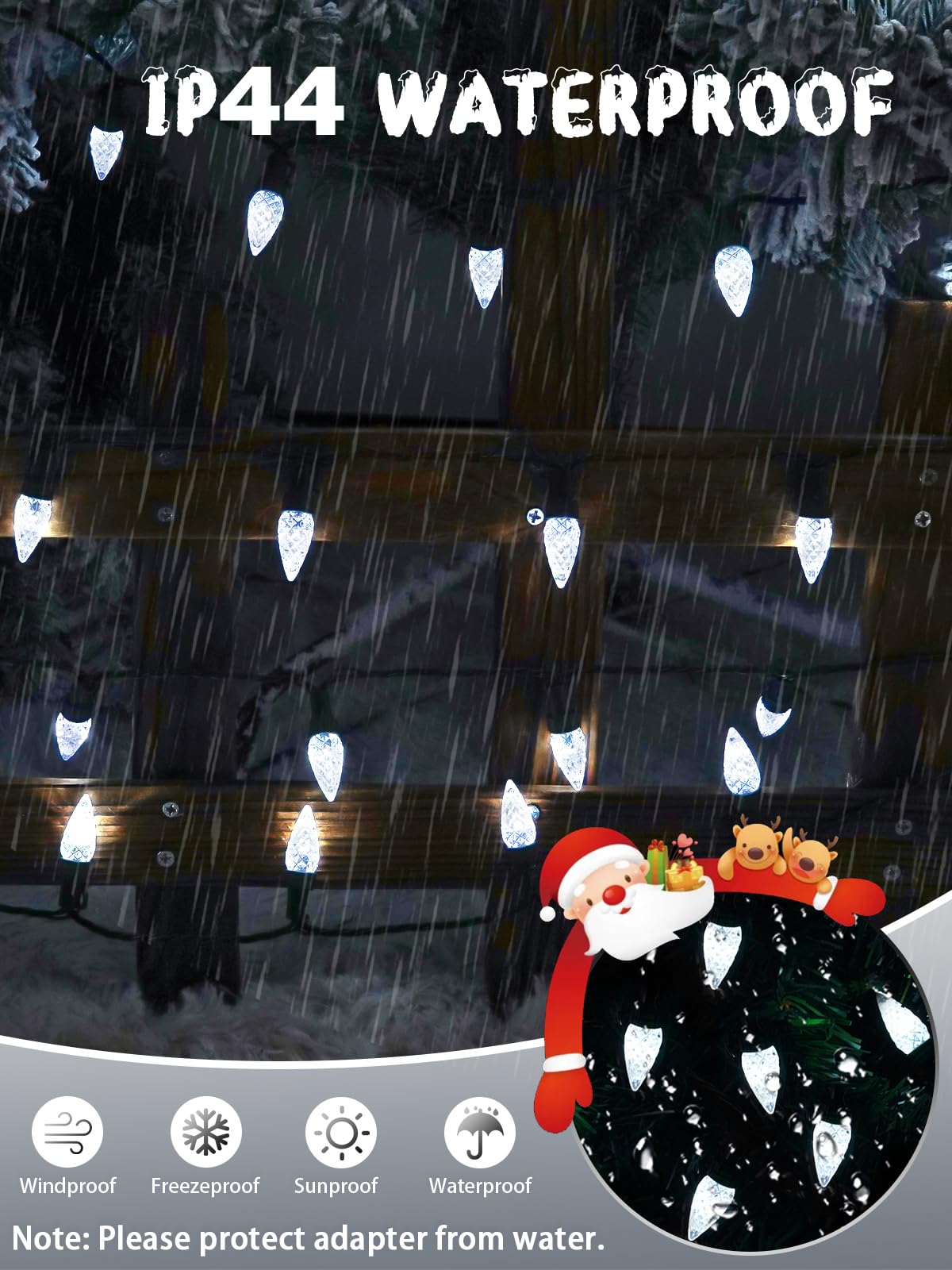 240 Led 78Ft C6 Christmas String Lights  Super Long Christmas Lights Outdoor Indoor With 13 Modes & Timer  Waterproof Fairy Twinkle Light Plug In For Tree Garden Party Xmas Decorations (Cool White)