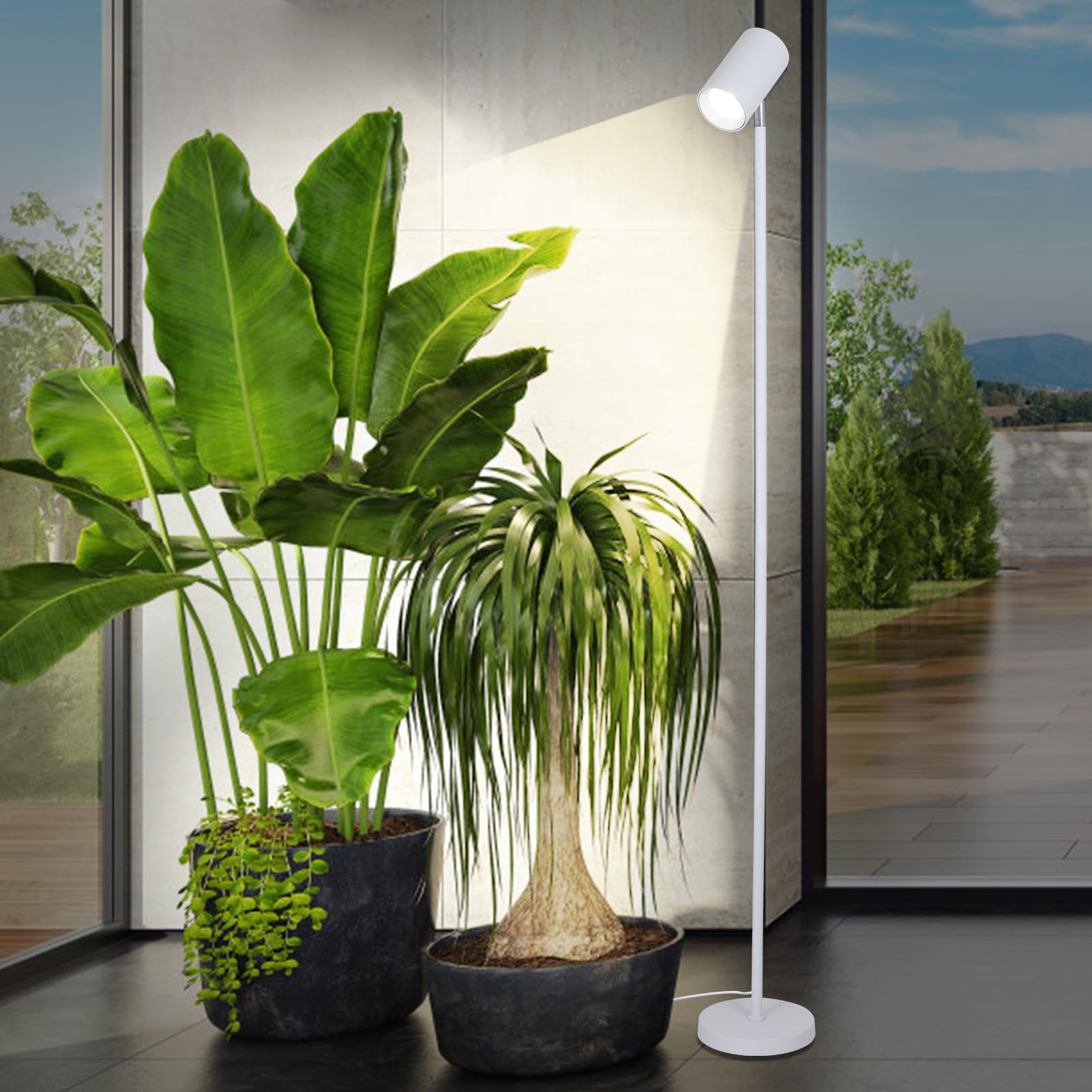 HMVPL 40W Grow Lights Stand for Indoor Plants Full Spectrum, Standing Plant Light for Indoor Growing with COB Plant Light Bulb,