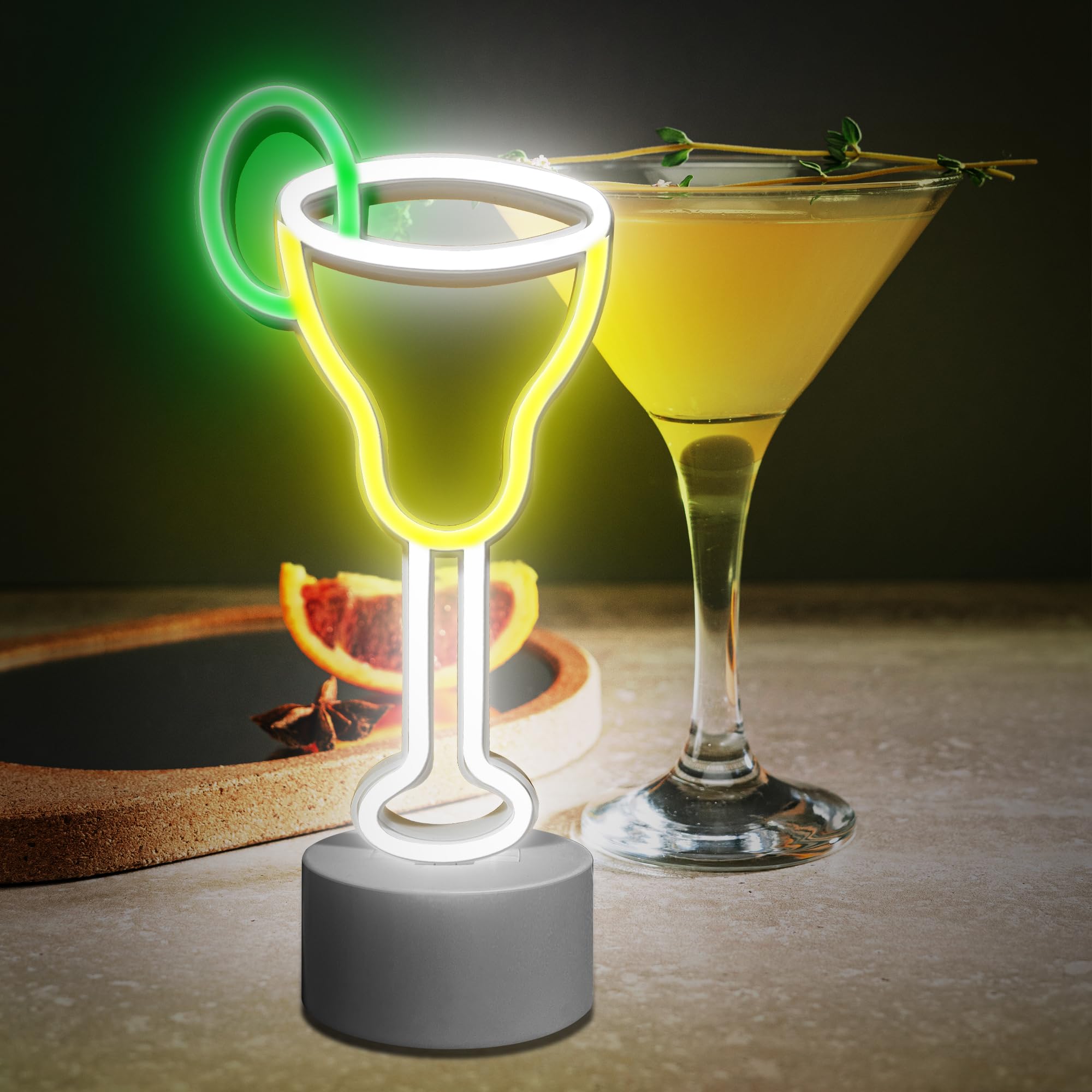 Lumoonosity Cocktail Neon Sign - USB/Battery Powered LED Bar Light - 5.31x12.2 Inch - Acrylic - Model NS-Cocktail - Color: Cocktail