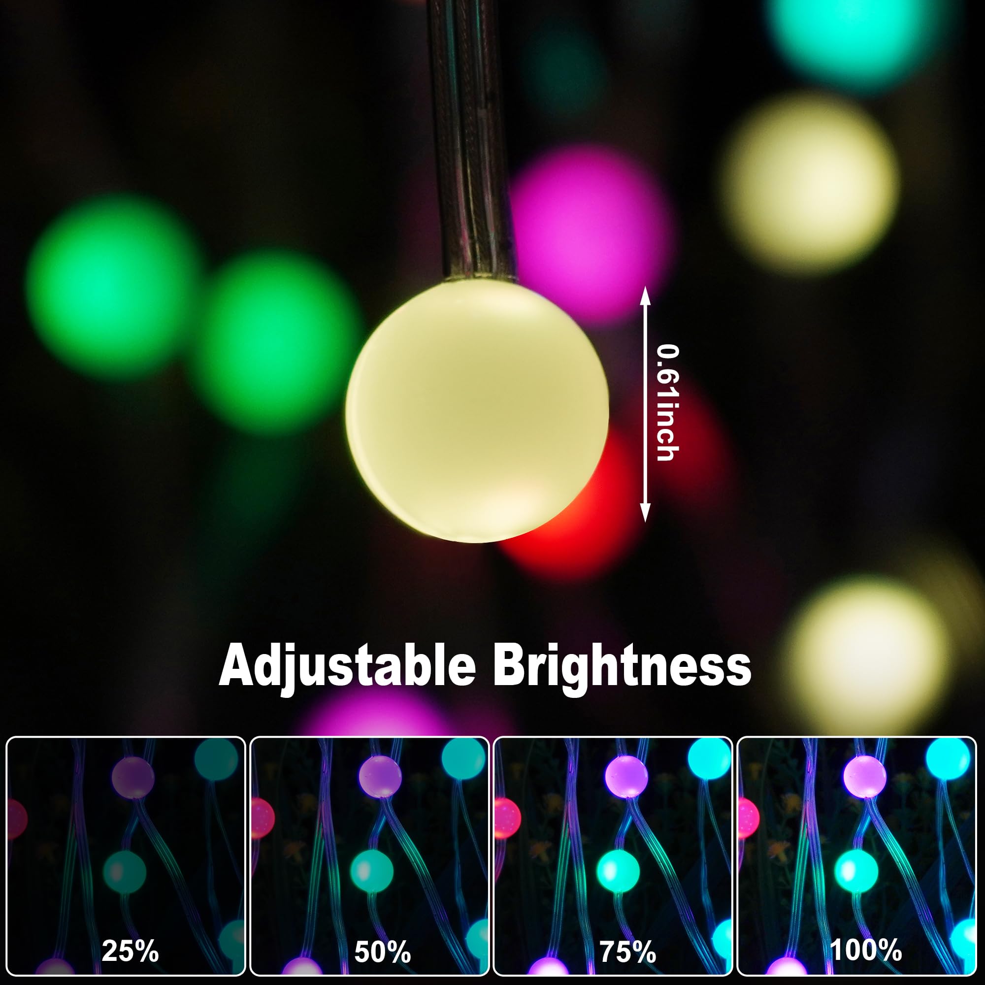 osteplus Fairy Lights 16.5FT Color Changing String Lights, 2-Pack Mini Ball LED, USB/Battery Powered, RGB-Globe, Waterproof for Indoor/Outdoor