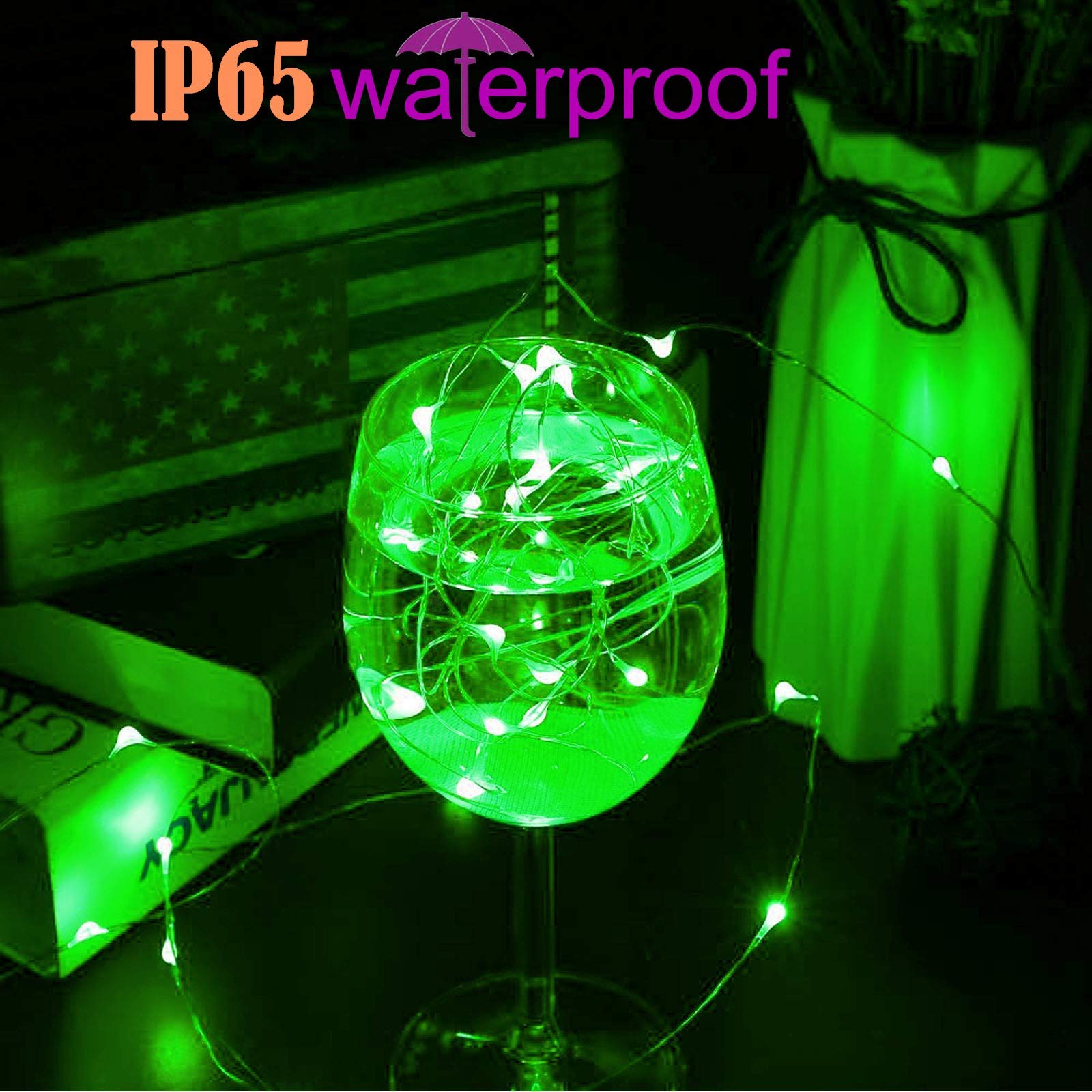 Ruichen 20Ft 120 Led Green Usb Fairy Lights, Waterproof Copper Wire For Bedroom & Decor