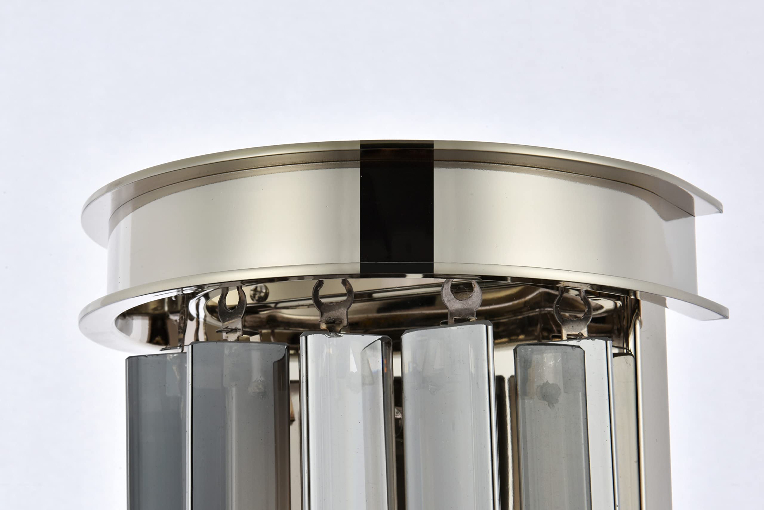 Elegant Lighting Sydney Collection 2-Light Wall Lamp with Royal Cut Silver Shade Crystals, Polished Nickel Finish