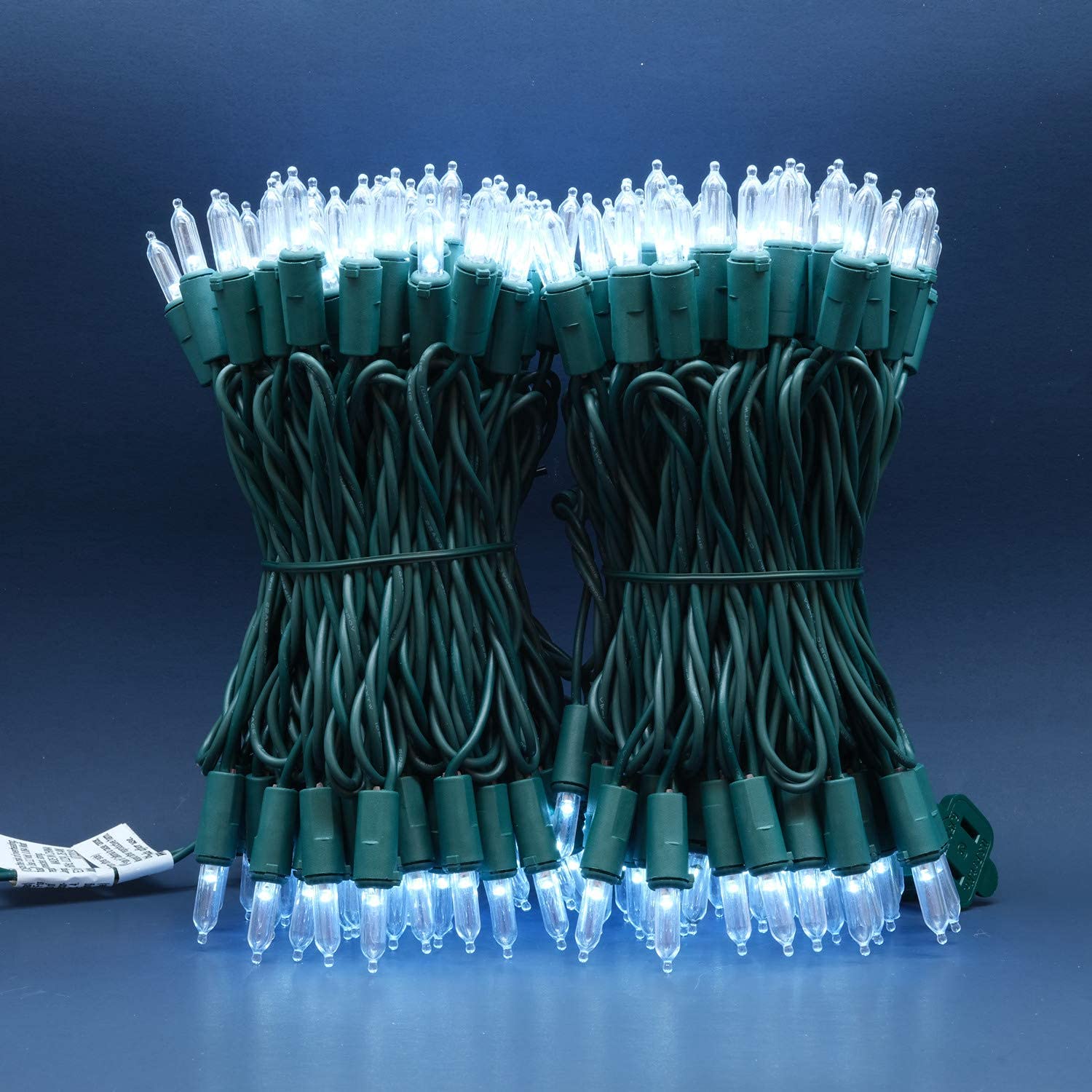 Sweet Shine 200 Count Cool White Led Christmas Lights, 66 Ft Green Wire, Ul Certified