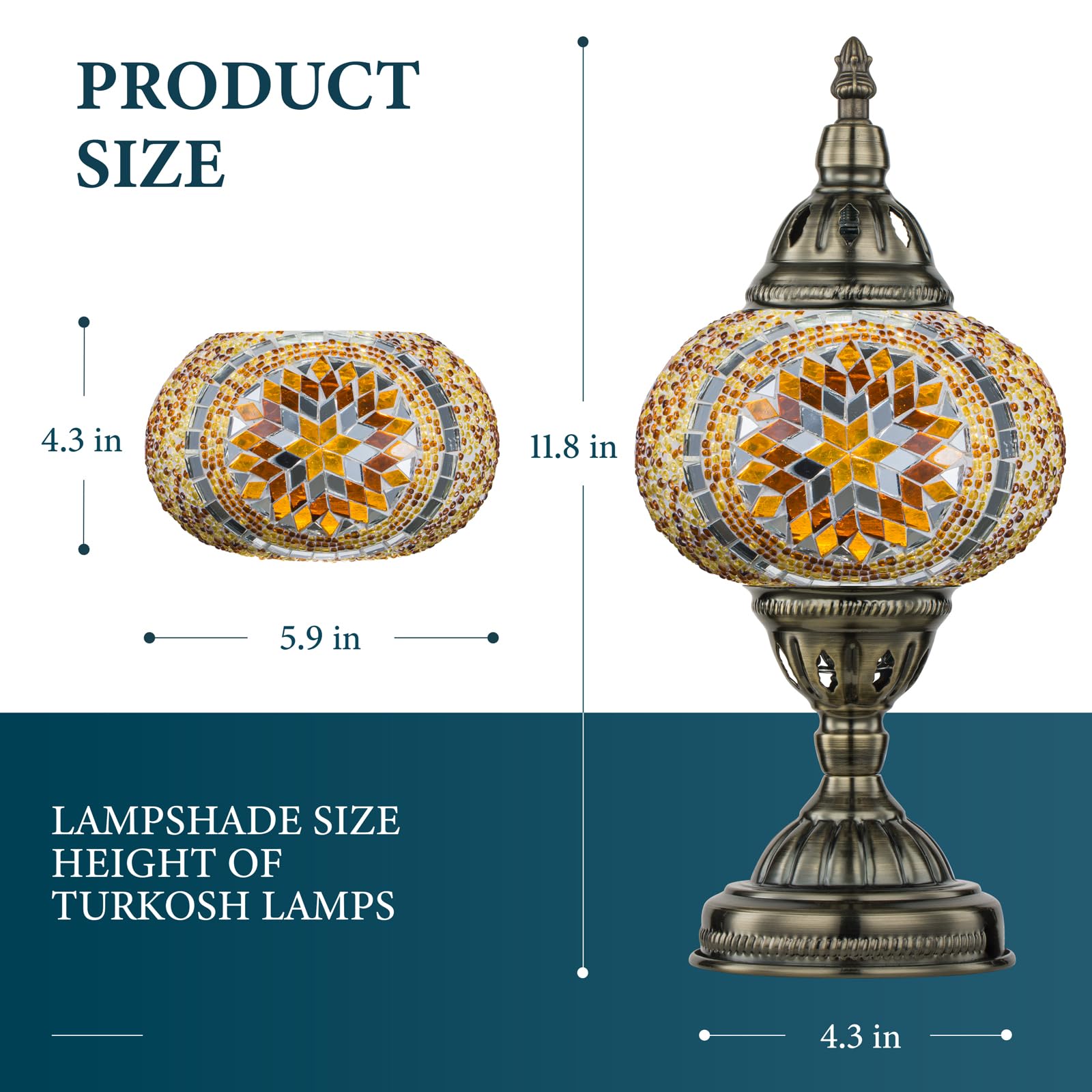 Marrakech Moroccan Mosaic Lamp - Handmade Turkish Table Lamp with Glass Shard, 32 inches, Yellow, Model YMA401-15-LB05-TowerB-Yellow