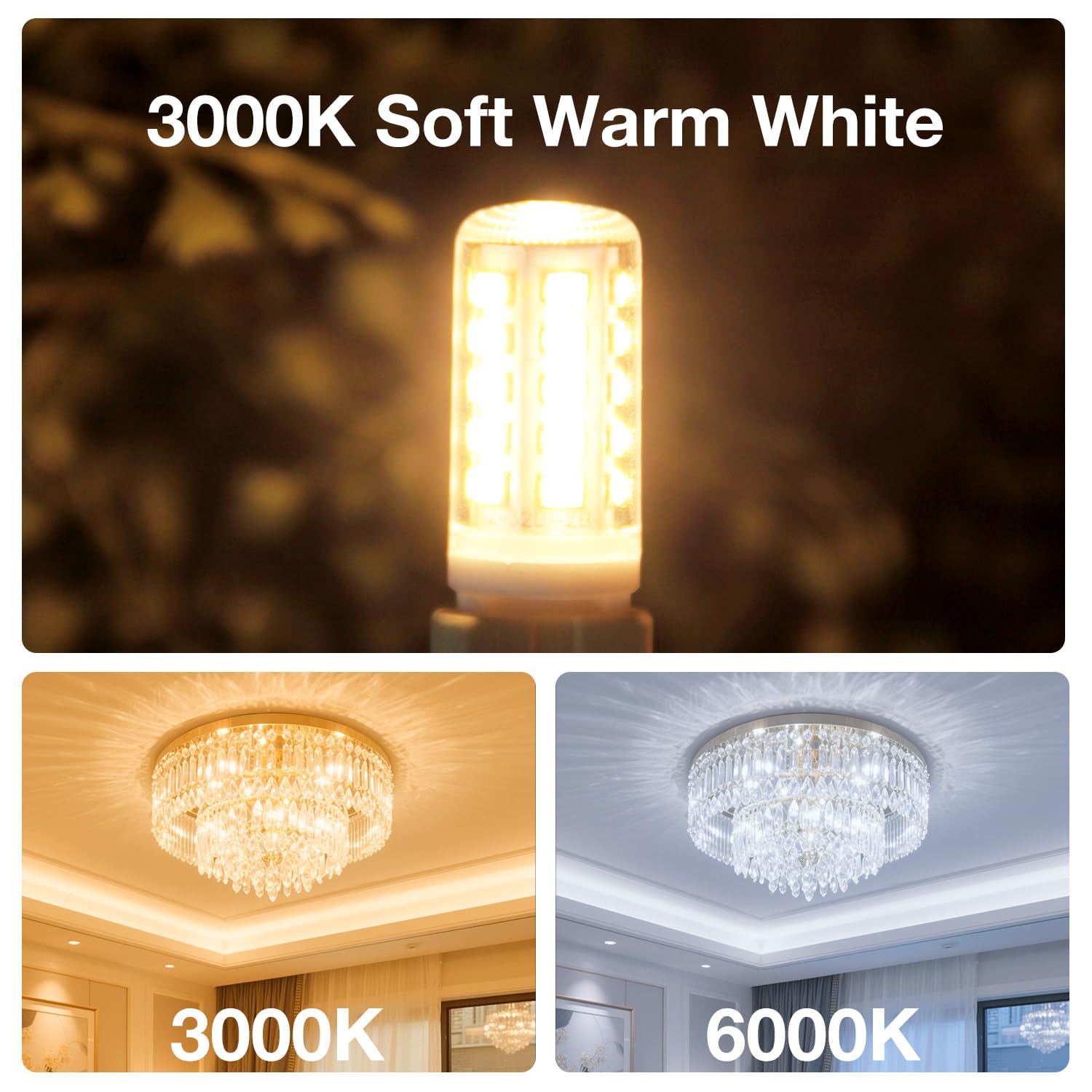 Daybeeter 12 Pack G9 Led Bulb 4W (40 Watt Equivalent), 3000K Soft Warm White, T4 Halogen Bulb G 9 Bi-Pin Base Bulbs For Chandeli
