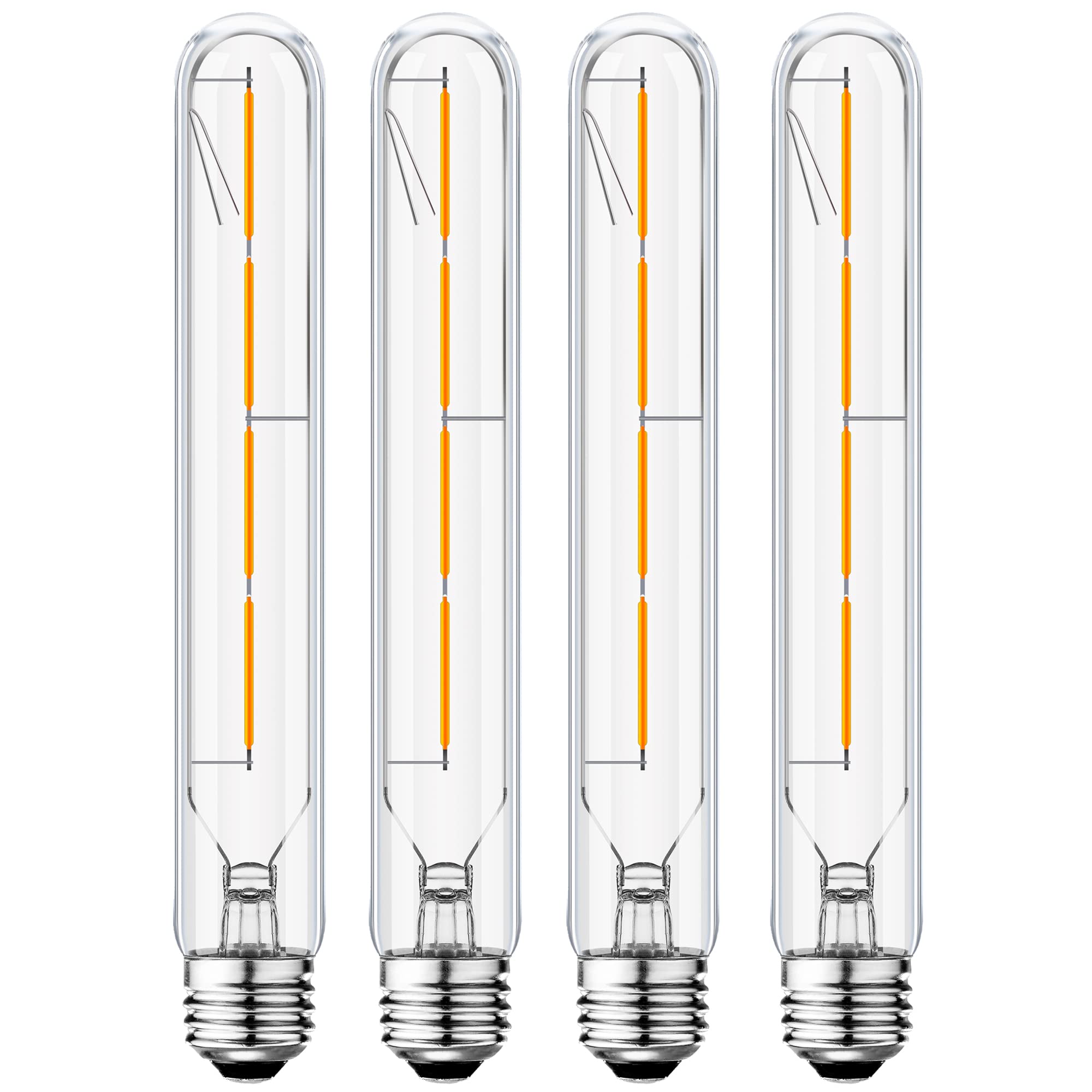 E26 Led Tubular Bulbs,Soft White 3000K,T10 Dimmable Led Bulb,8.9In Tube Edison Light Bulbs 4W Dimmable Tube Vintage Led Bulbs 40