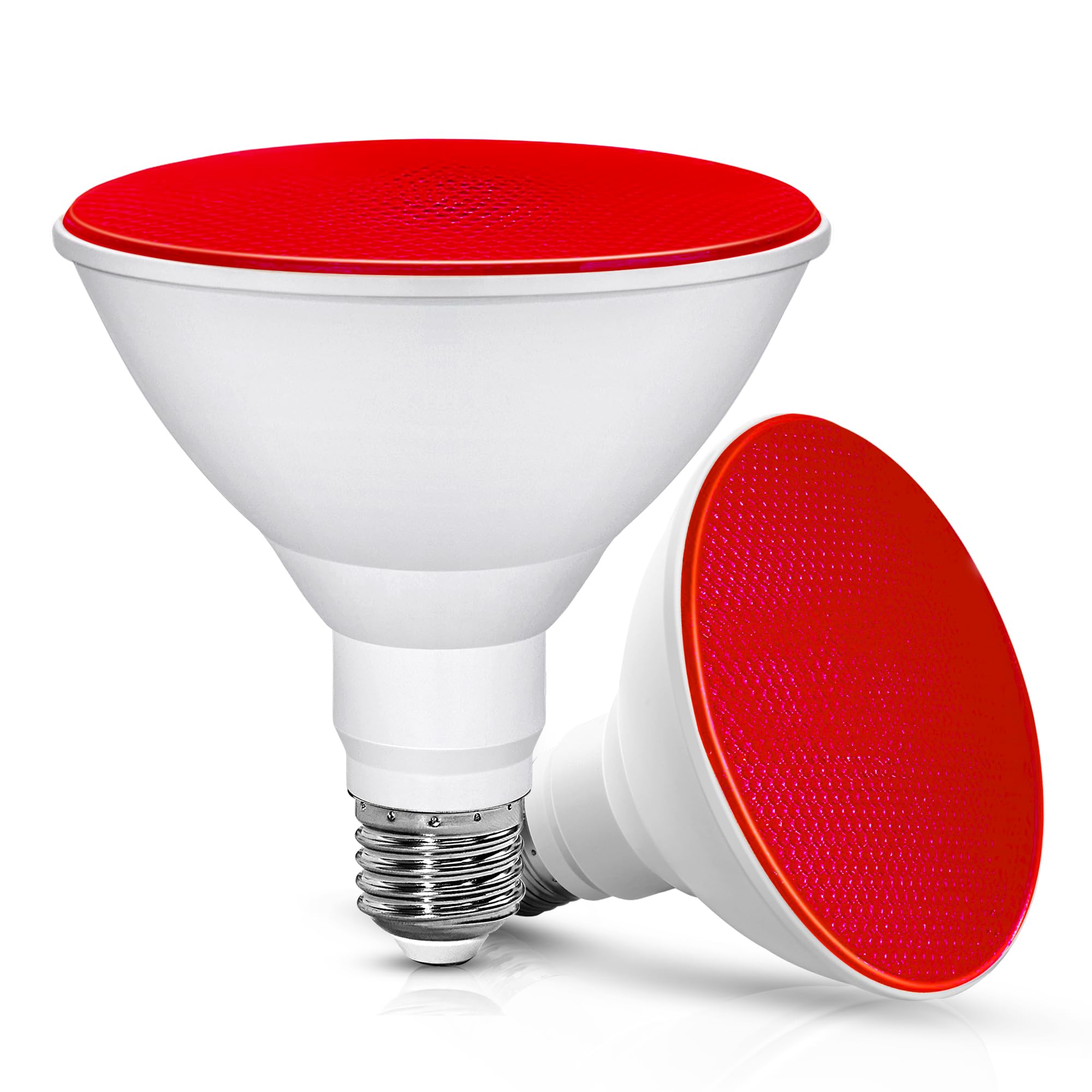 Flaspar 150W Equivalent Red Light Bulbs, Par38 Led Flood Lights Bulb Outdoor, E26 Base Red Led Lights 15W, Not Dimmable Colored 