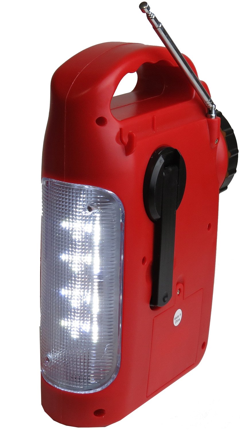 Kaito Ka339 Dynamo Solar Powered Am/Fm Radio And Flashlight With Solar Panel And Charge Out Feature (Red)