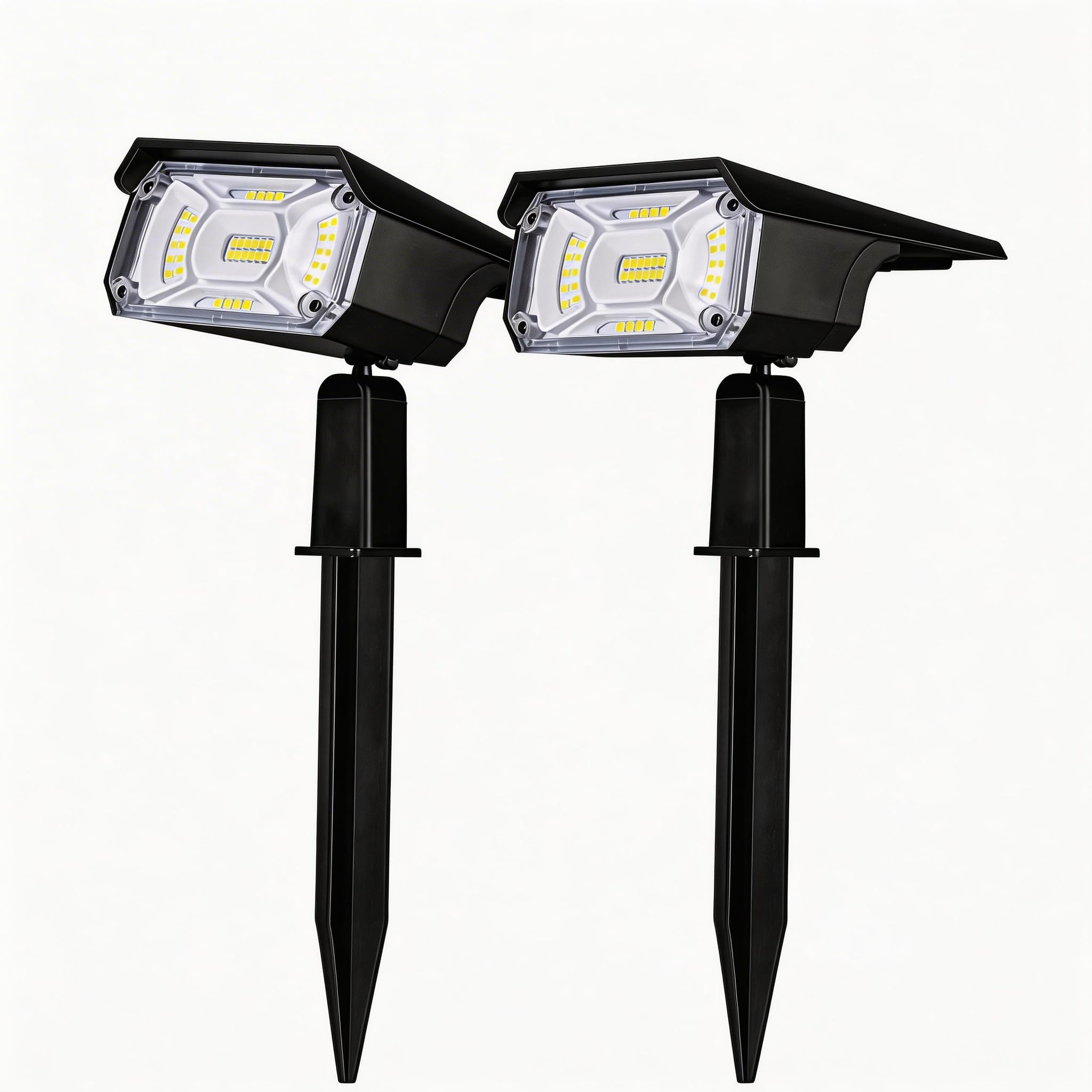 LEREKAM Solar Spot Lights Outdoor, 40 LEDs IP65 Waterproof Landscape Spotlights, USB or Solar Powered Wall Lights, Dark Sensing 