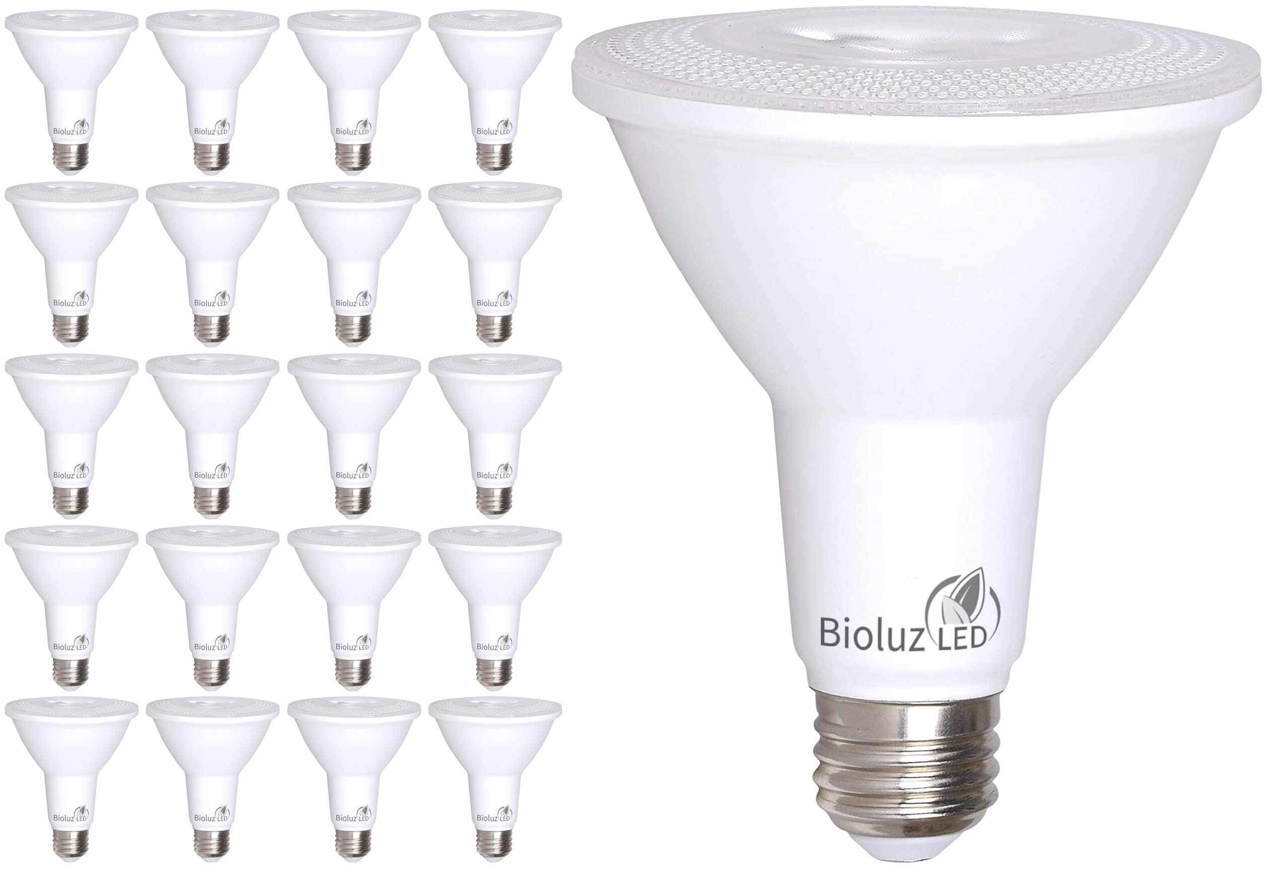 Bioluz LED 20 Pack PAR38 LED Light Bulb 90 CRI 12W = 100-120 Watt Replacement, Soft White 3000K, Dimmable Light Bulbs Flood Ligh