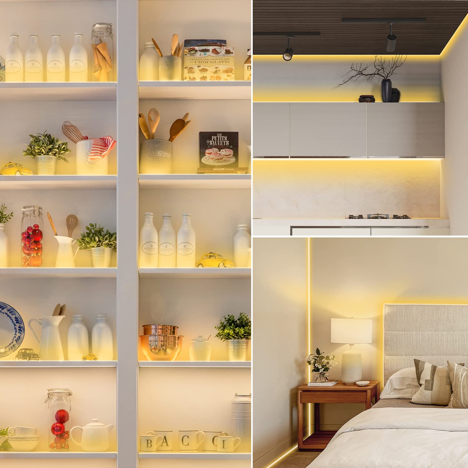 Guotong 50Ft White Led Strip Lights, 6000K Warm White Waterproof Tape Light, 15M 12V Rope Light Strong 3M Adhesive, For Home,Kit