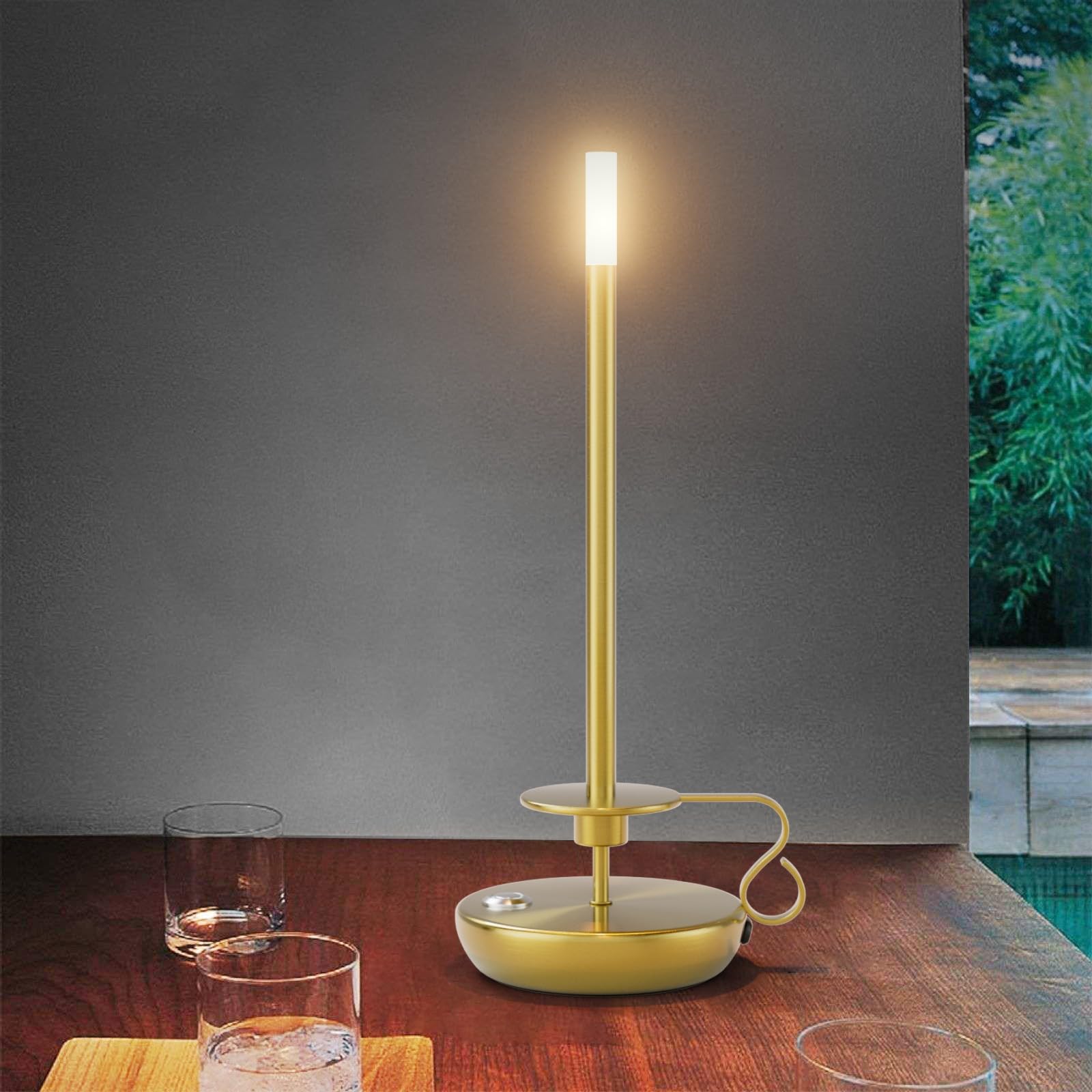 Irotine 2 Pack Cordless Led Table Lamp, Battery Powered Stepless Dimmable Rechargeable Table Lamp For Dinner/Dining/Bedroom/Bar/